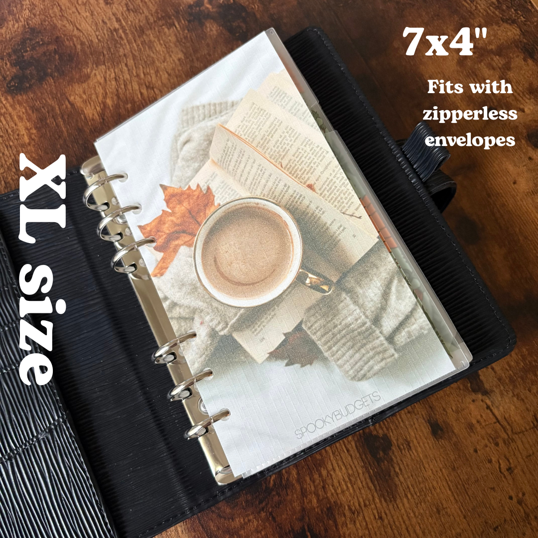 Cozy Coffee Linen A6 Binder Dashboard