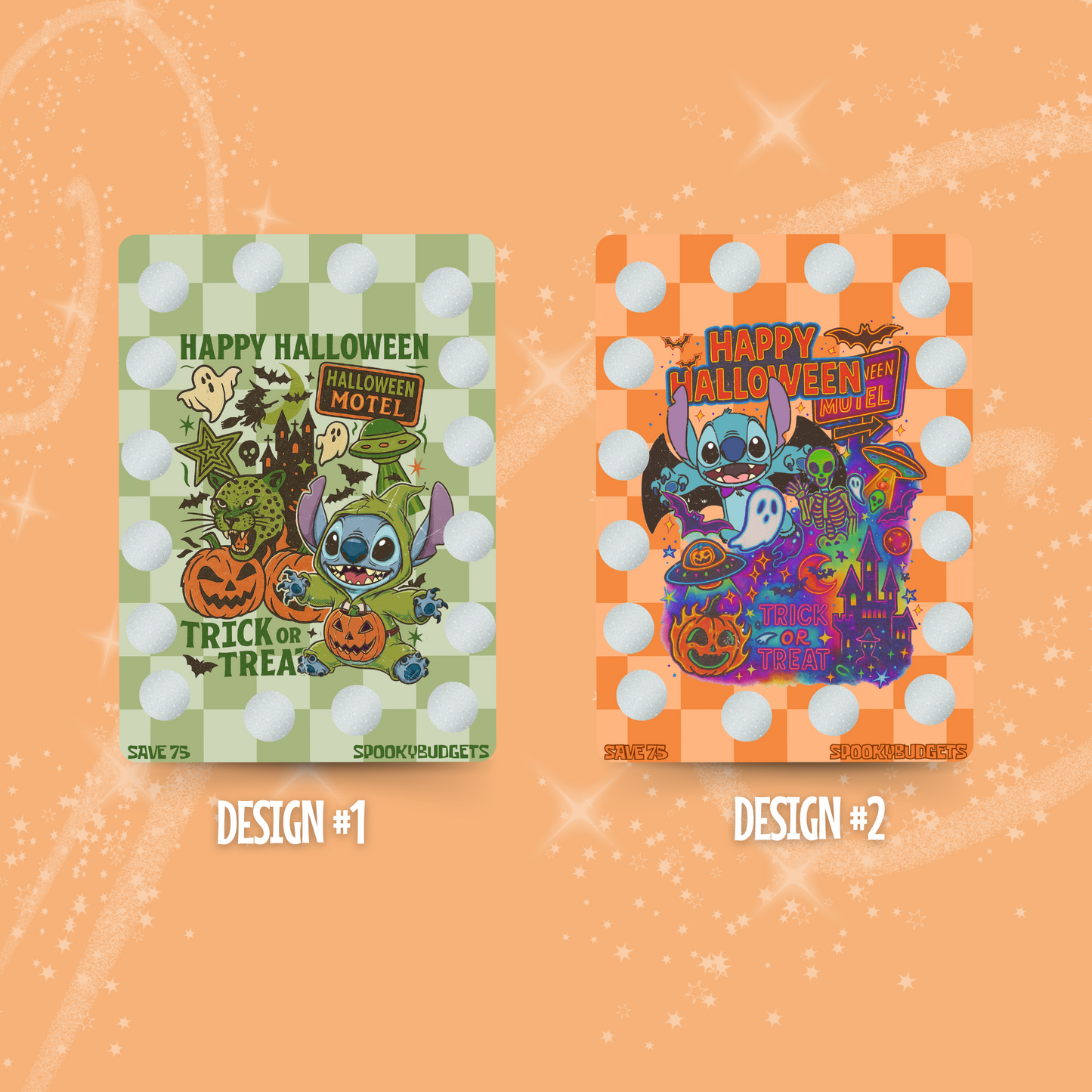 Halloween Motel Stitch Savings Challenge 5x7 A5 Laminated