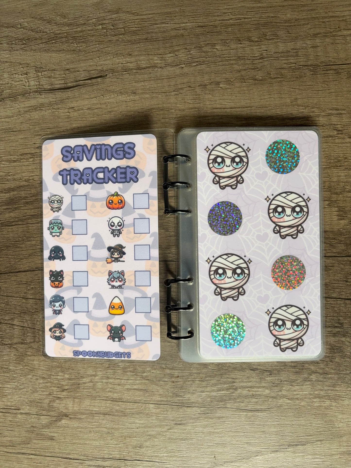 Kawaii Halloween Savings Challenge A6 Mini Binder 250,500,1000 Total Savings