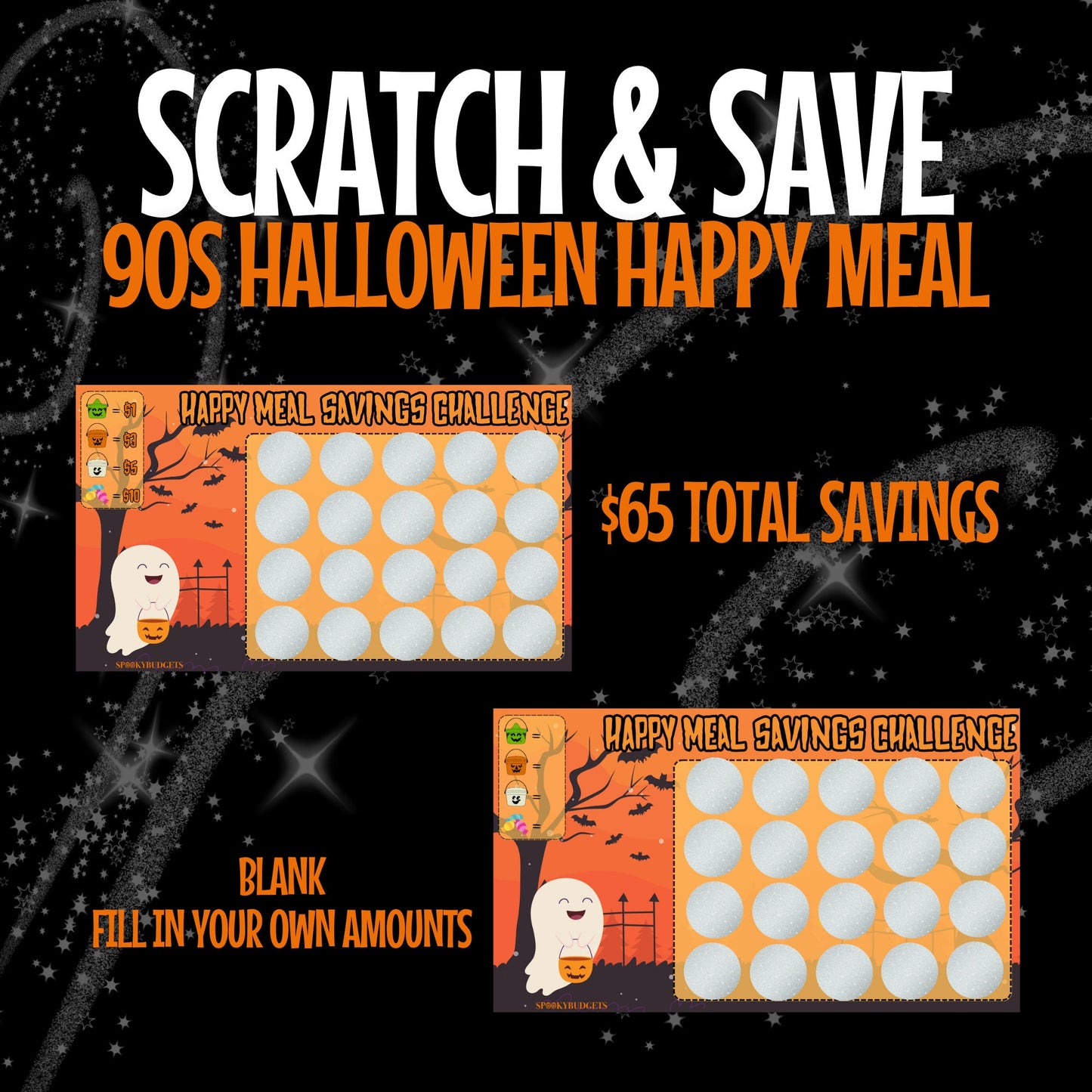 90s Happy Meal Scratch & Save Laminated Challenge A6 A5