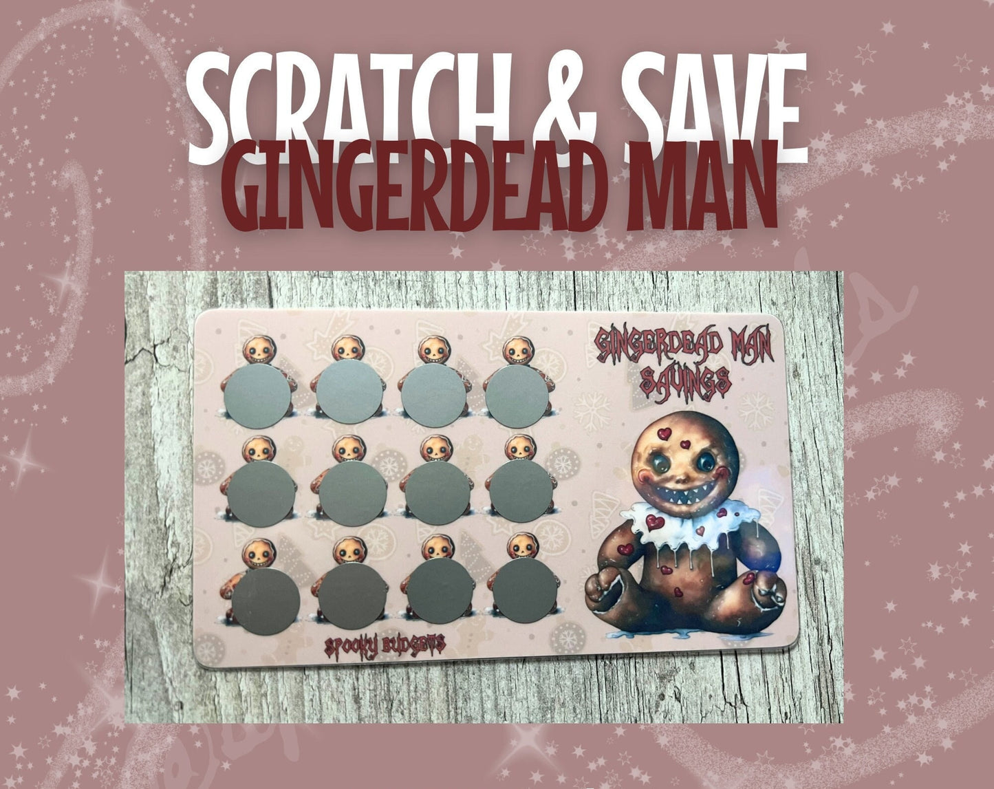 Gingerdead Man Scratch & Save Laminated Challenge w/ Dashboard A6 A5