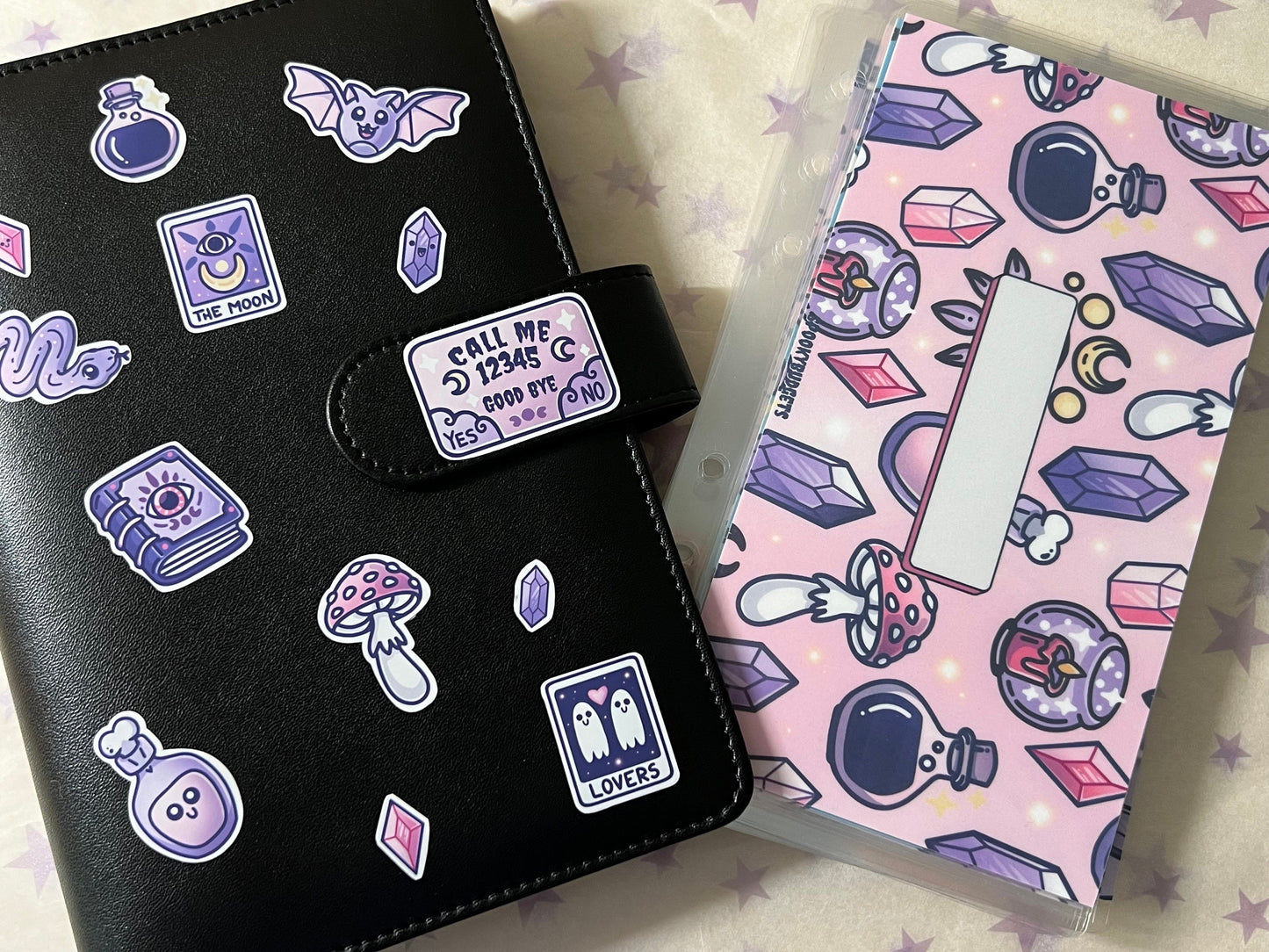 Pastel Witch Budget Binder A6 Laminated Custom Cash Envelopes w/ Trackers & Sticker Sheet