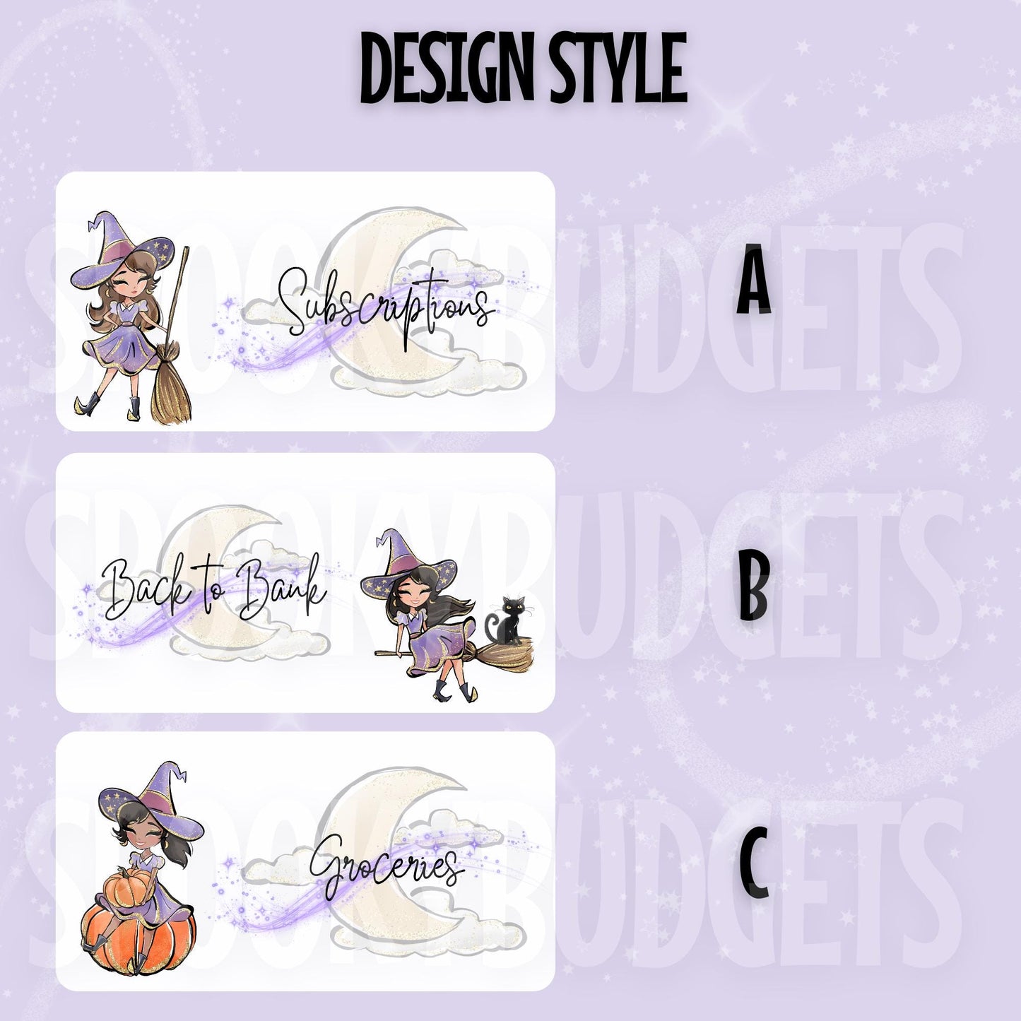 Witchy A5 Category Dashboard Inserts Laminated