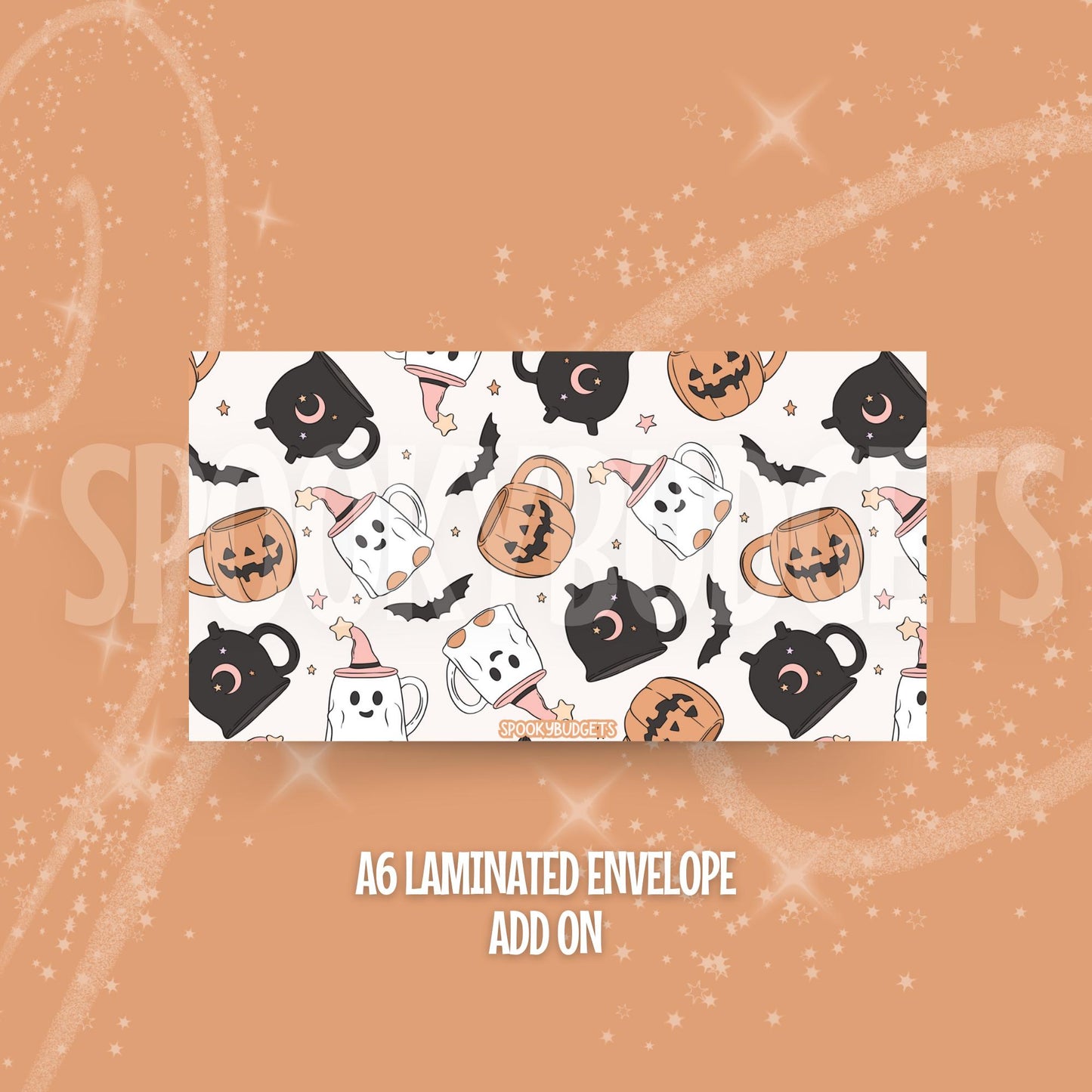 Spooky Mugs Scratch & Save Challenge A6 Laminated 75 Total Savings w/ Envelope Add on