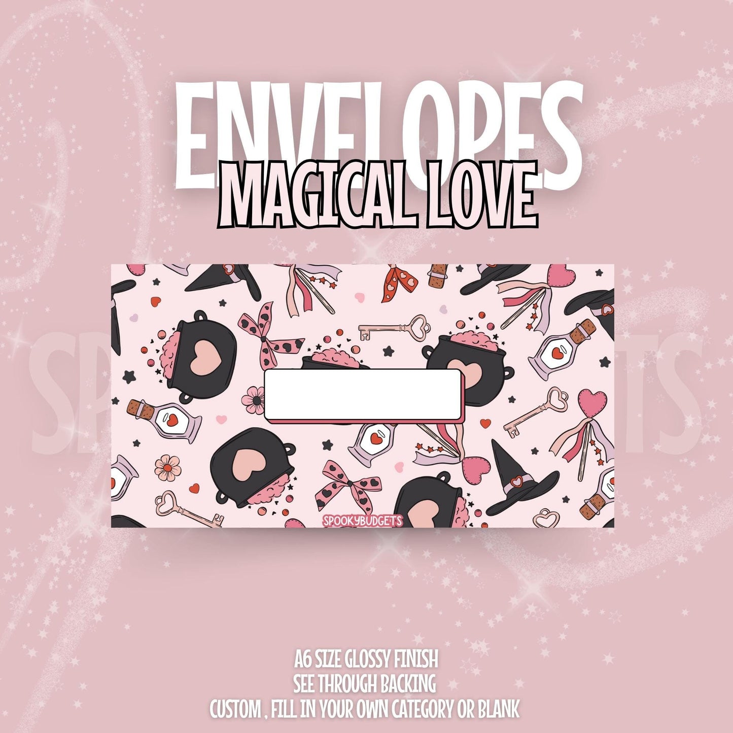 Magical Love Cash Envelope A6 Laminated Custom Categories