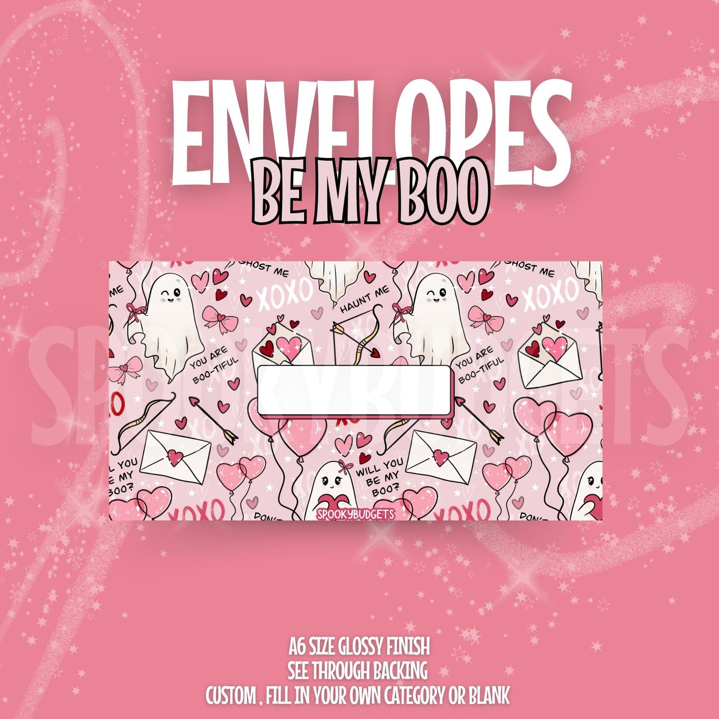 Be My Boo Cash Envelope A6 Laminated Custom Categories