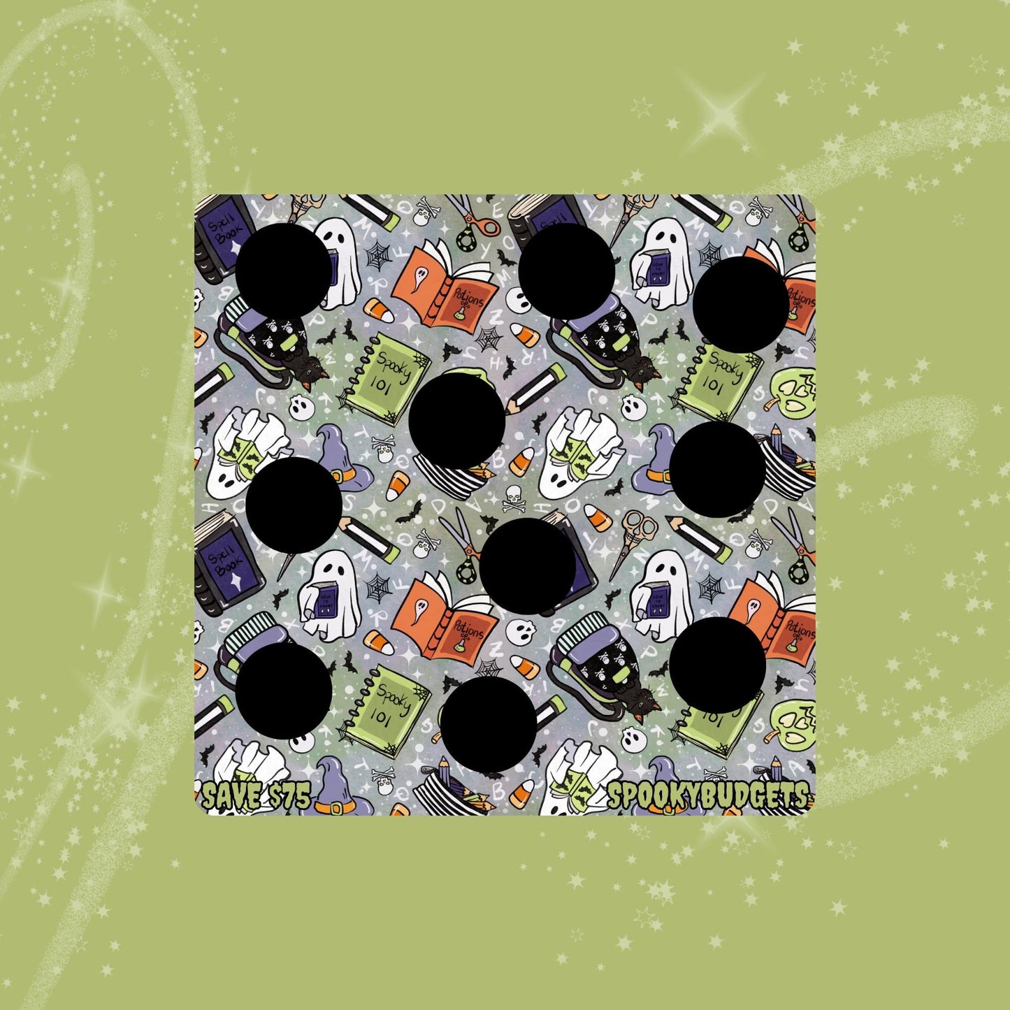 Spooky Back to School Scratch & Save Cash Savings Challenge A5 Laminated 75 Total Savings 5x5