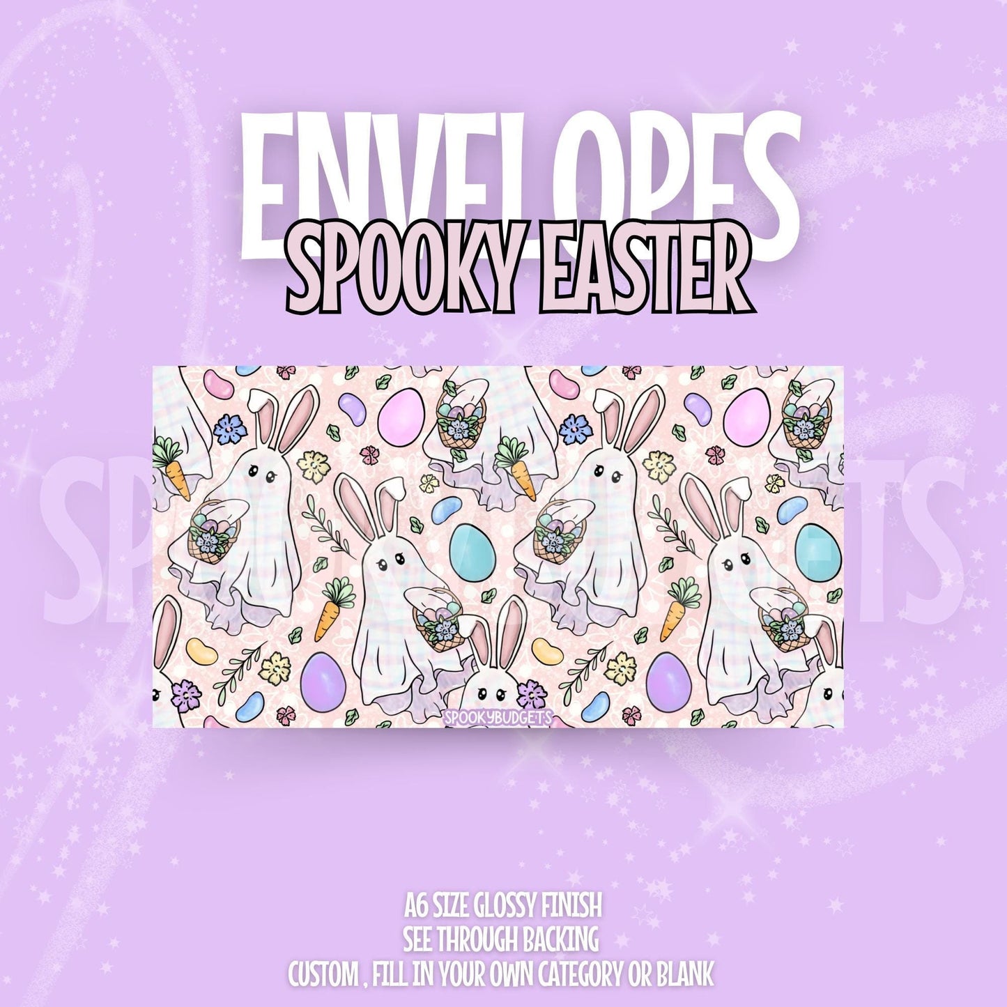 Spooky Easter Cash Envelope A6 Laminated Custom Categories