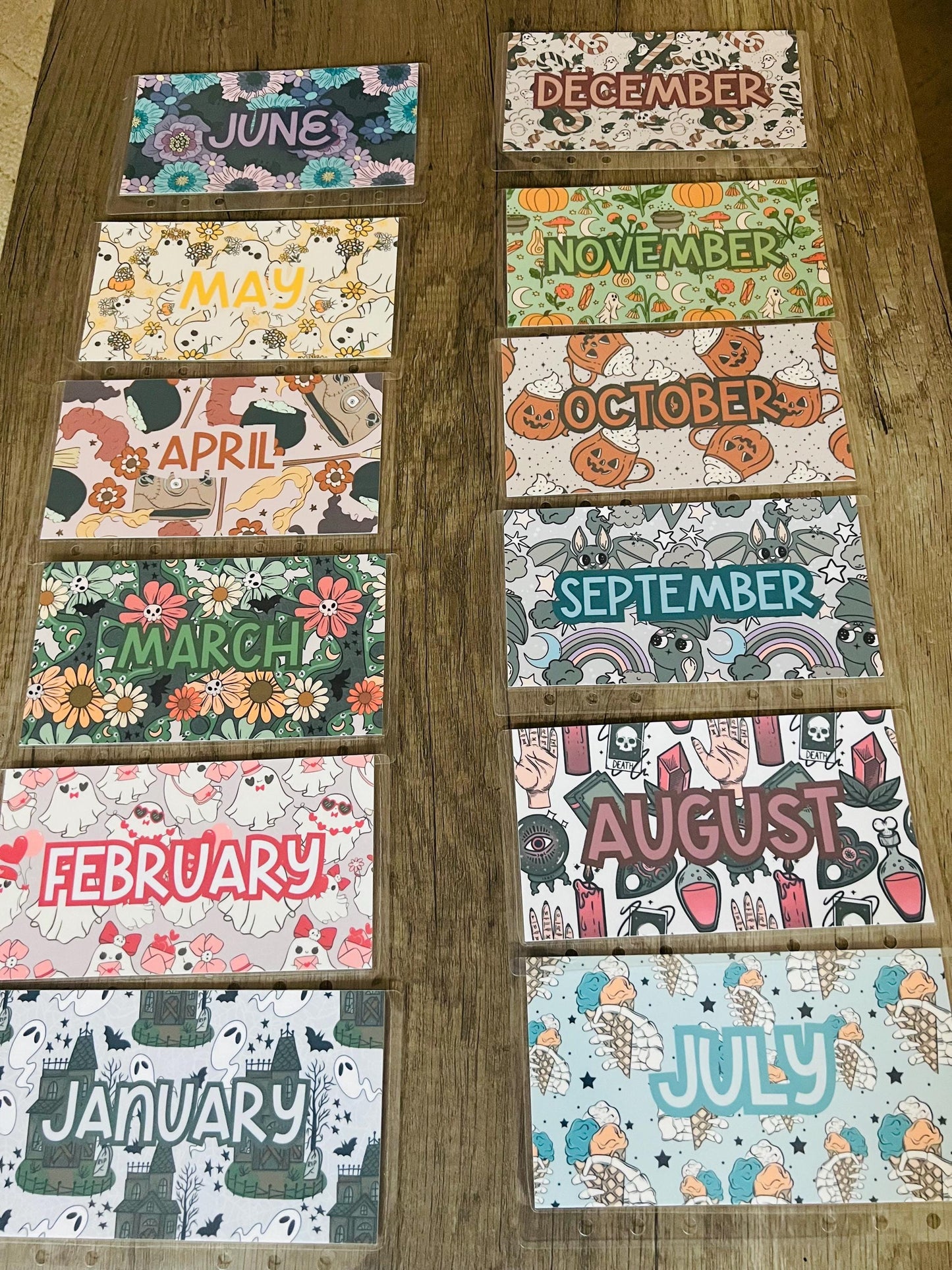 12 Month Cash Stuffing Envelope Set A6 Laminated