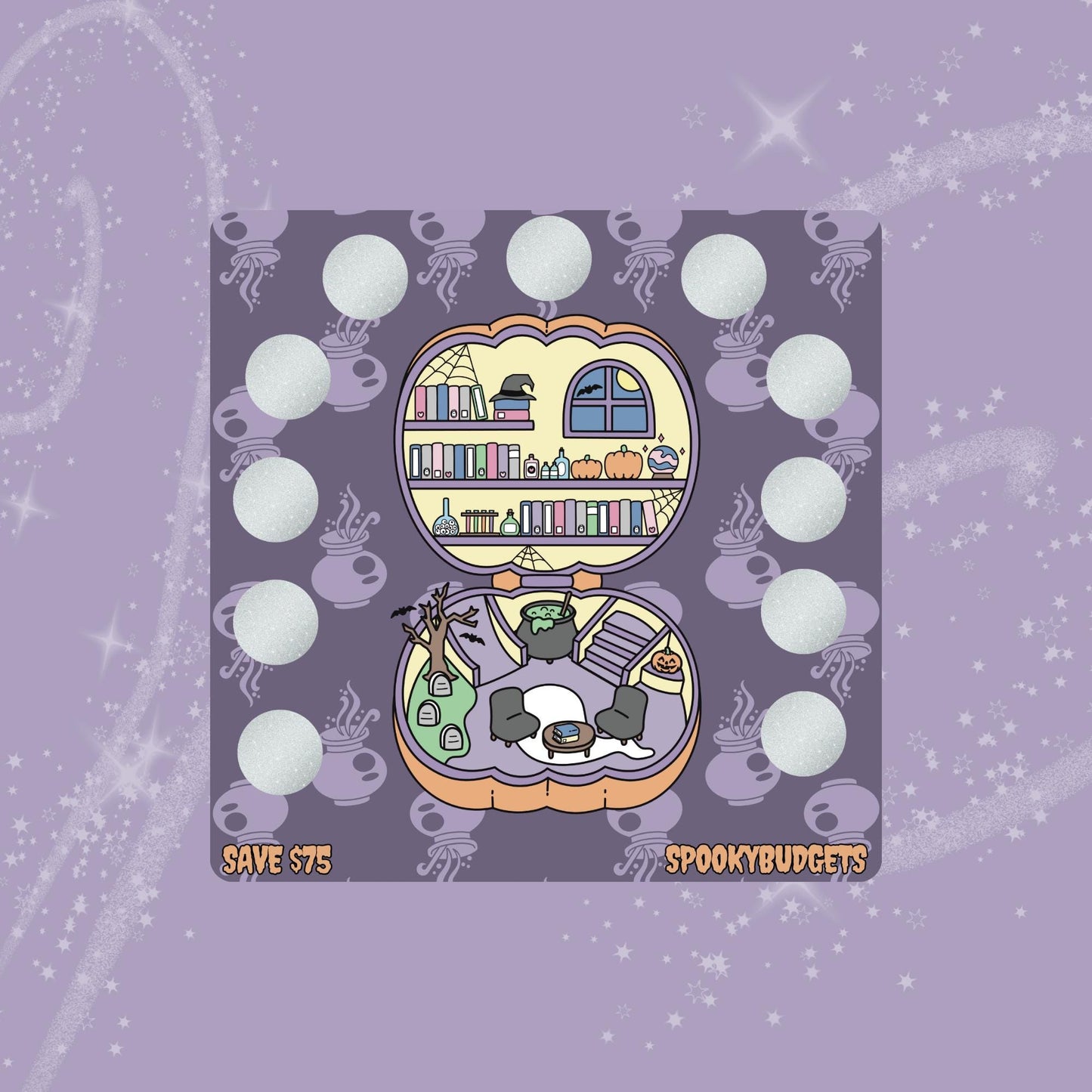 Spooky Pocket Library Scratch & Save Cash Savings Challenge A5 Laminated 75 Total Savings 5x5