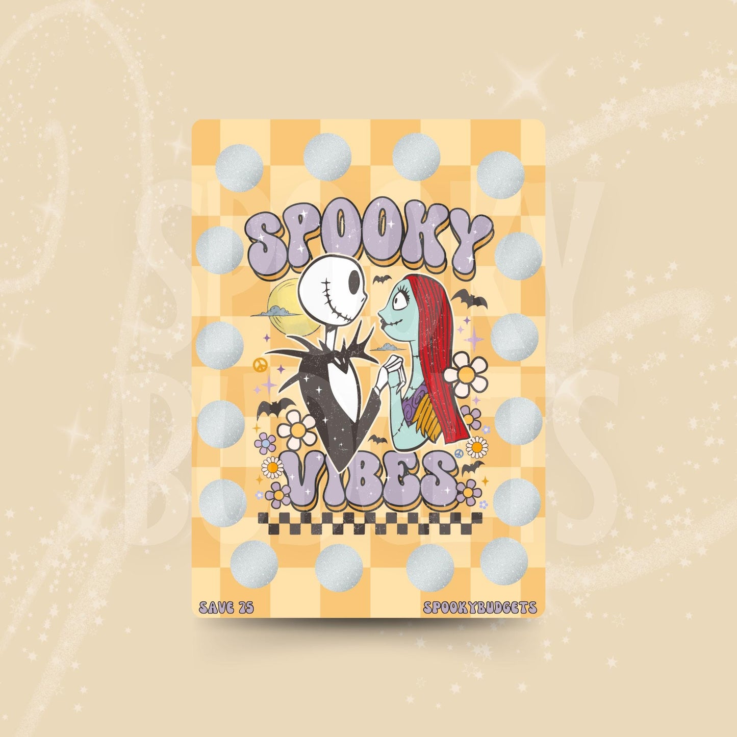 Spooky Vibes Scratch & Save Cash Savings Challenge A5 Laminated 75 Total Savings