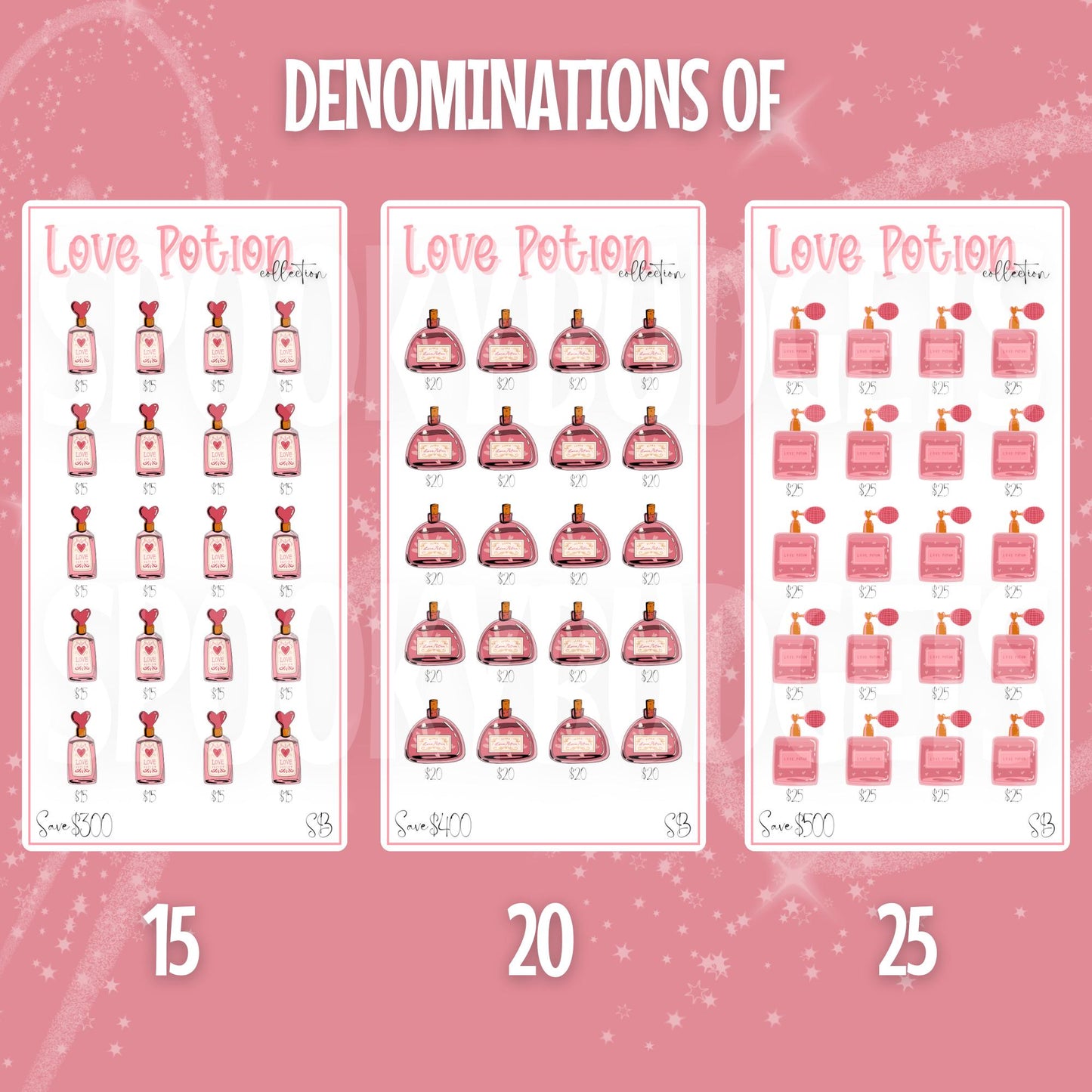 Love Potion Collection Laminated Savings Challenges A6 A5