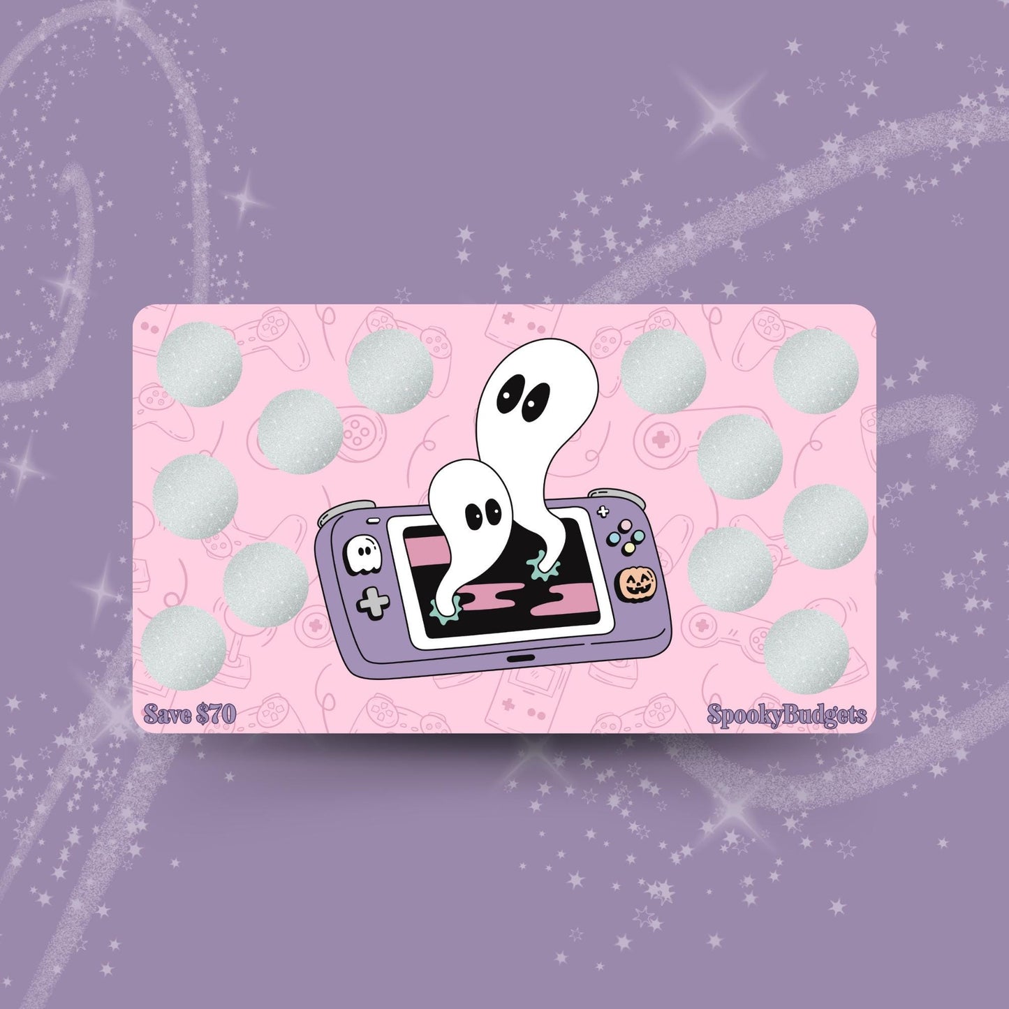 Spooky Gamer Scratch & Save Challenge A6 A5 Laminated 70 Total Savings