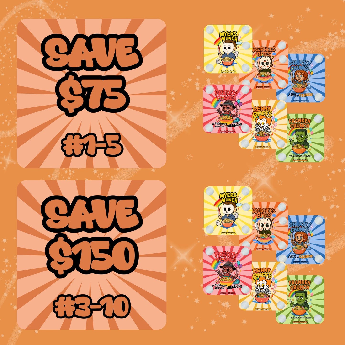 Cereal Killers Mini Scratch & Save Set of 6 Challenges 75/150 Total Savings