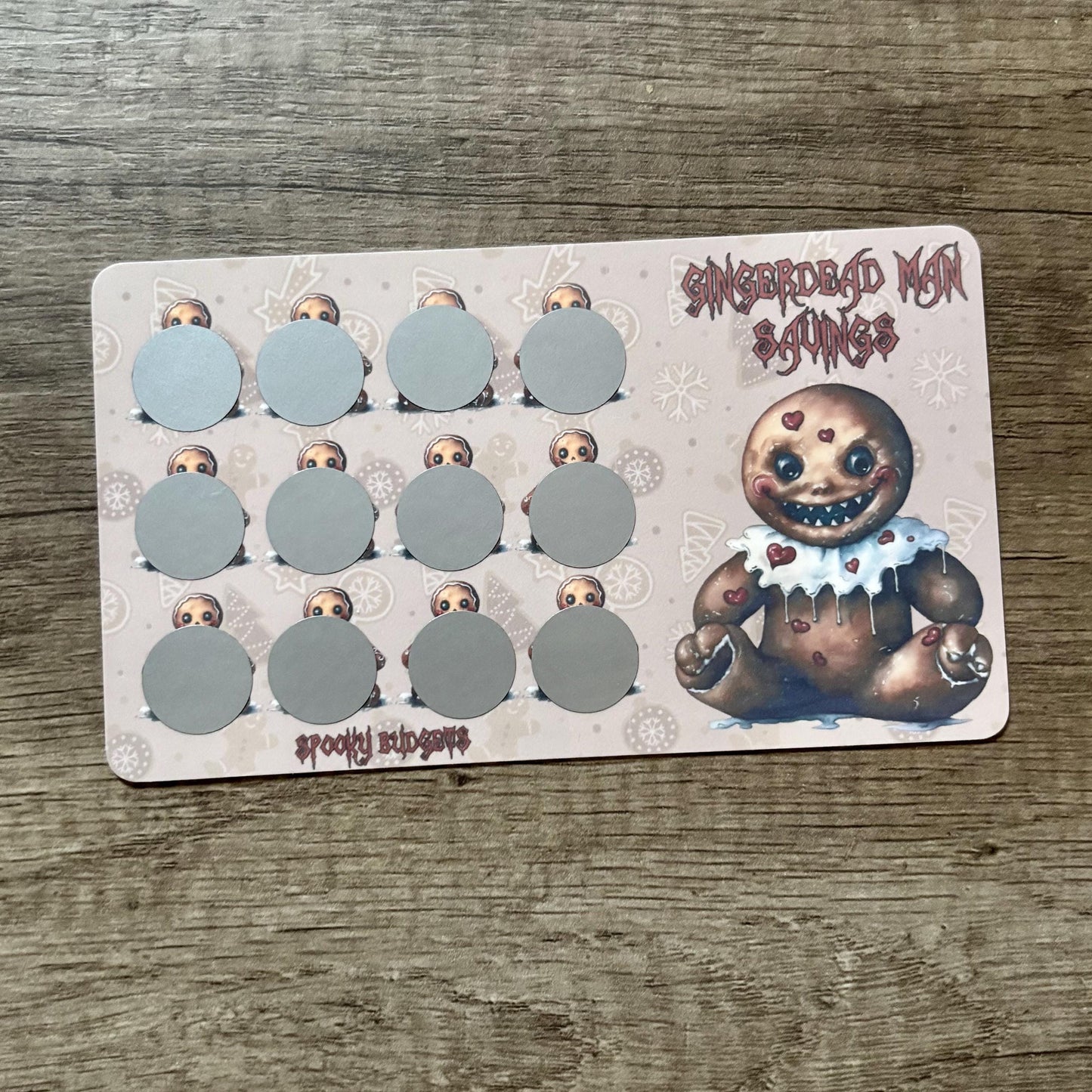 Gingerdead Man Scratch & Save Laminated Challenge w/ Dashboard A6 A5