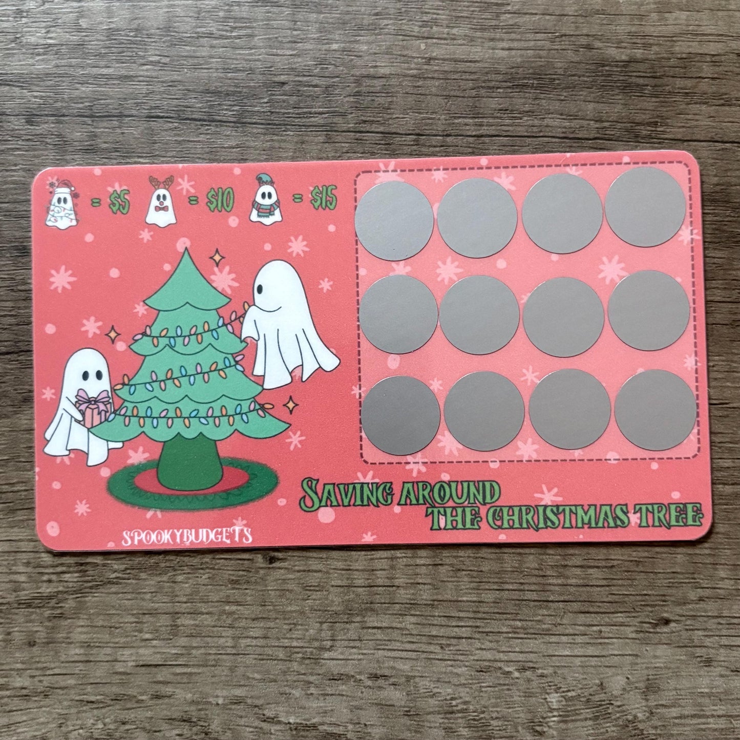 Saving Around the Christmas Tree Scratch & Save Cash Savings Challenge A5 A6