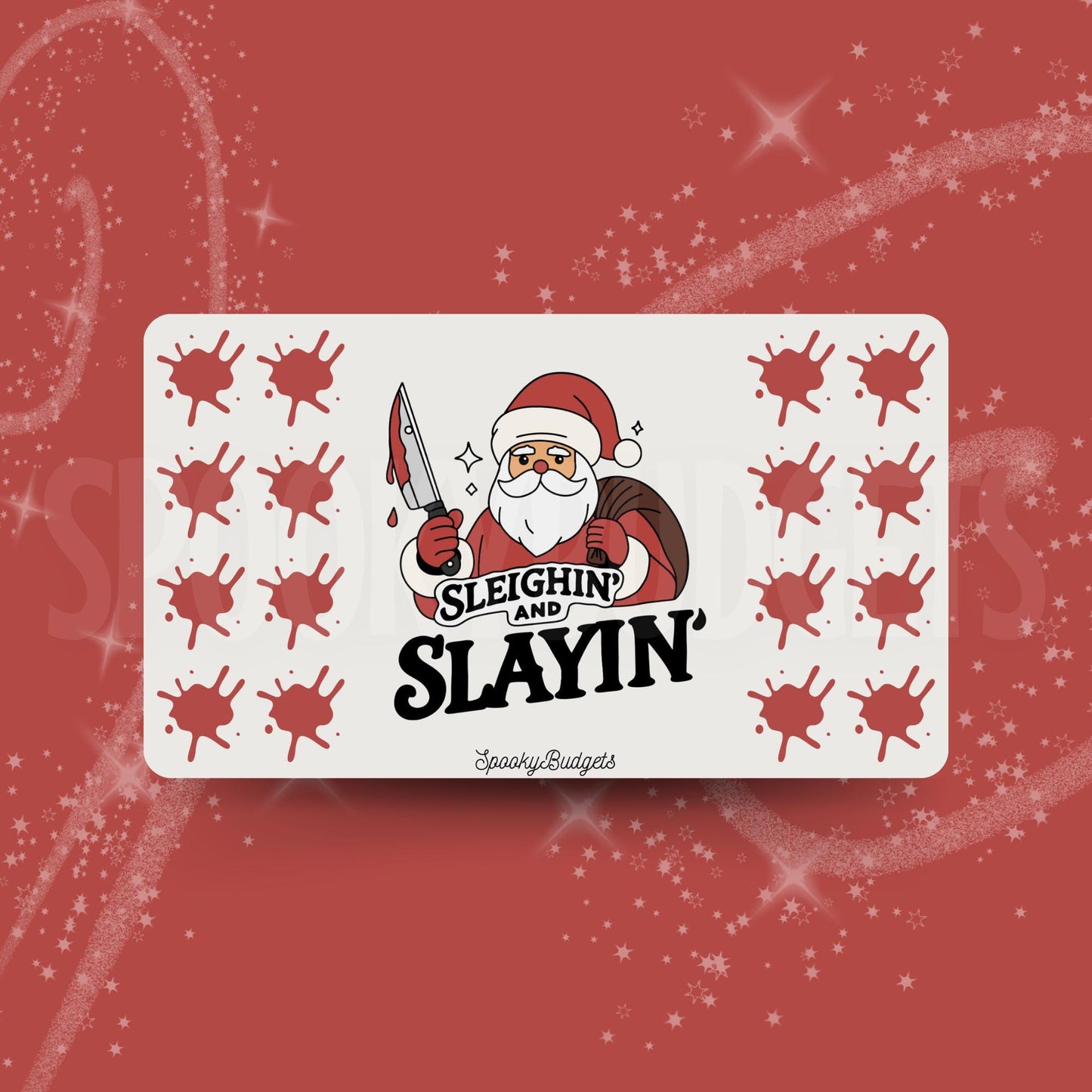 Sleighin' and Slayin' Santa Roll & Save Dice Challenge Laminated A6 A5