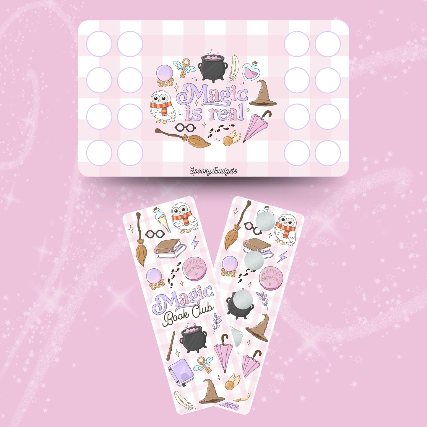 Magic is Real Dice Challenge & Binder Bookmark Scratch Off Challenge Set A6 Laminated