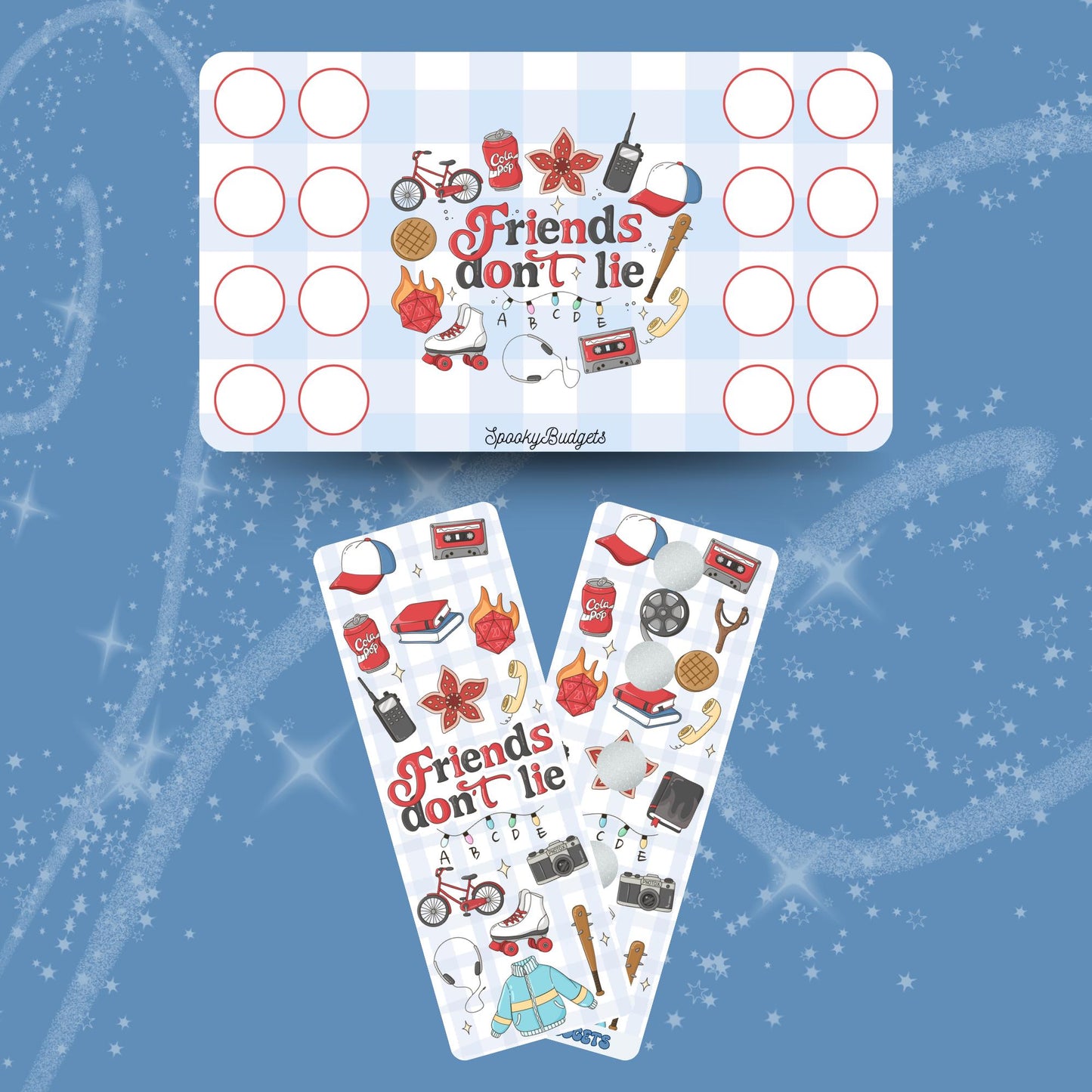 Friends Don't Lie Dice Challenge & Binder Bookmark Scratch Off Challenge Set A6 Laminated