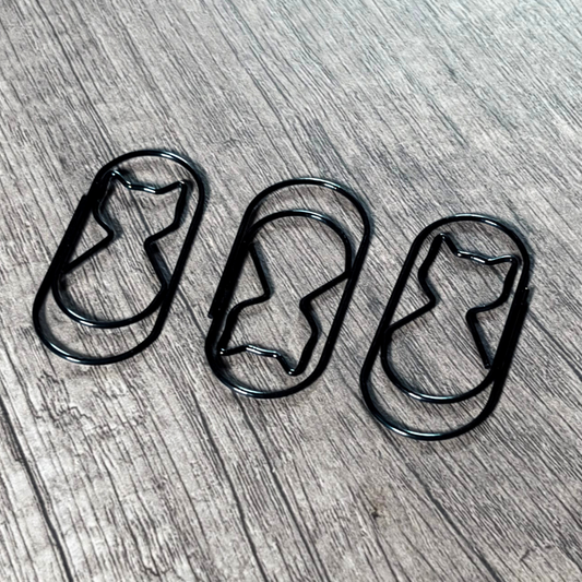 Black Cat Jumbo Paper Clips - Set of 3