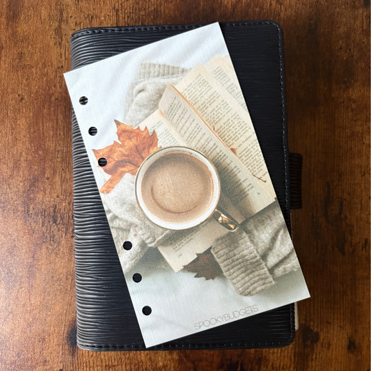 Cozy Coffee Linen A6 Binder Dashboard