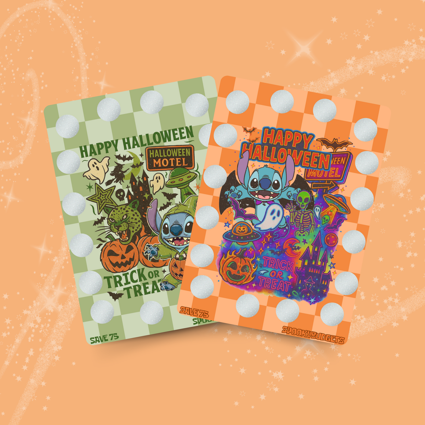 Halloween Motel Stitch Savings Challenge 5x7 A5 Laminated