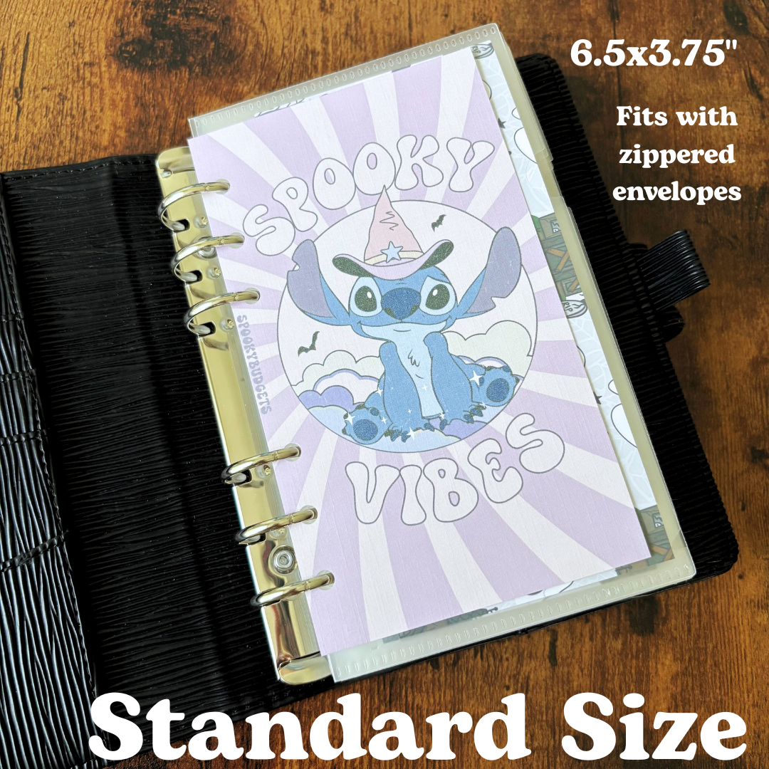 Spooky Vibes Stitch Linen A6 Binder Dashboard