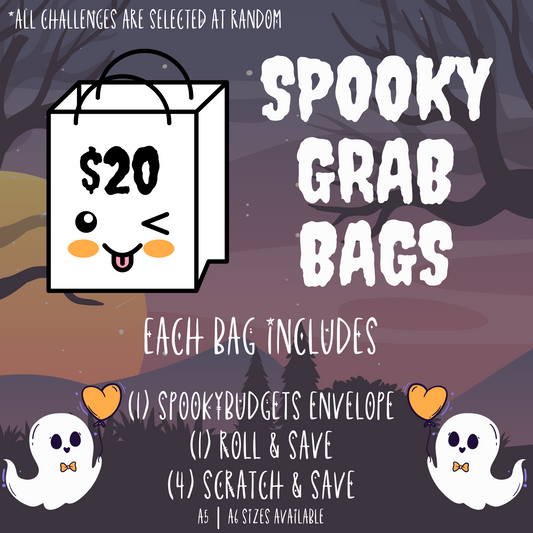 Spooky Grab Bag Mystery Savings Challenges A5 A6 Cash Stuffing