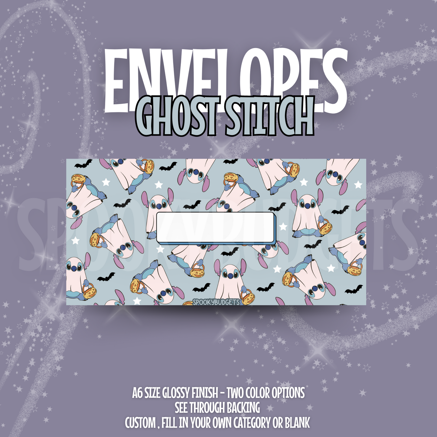 Ghost Stitch Cash Envelope A6 Laminated Custom Categories