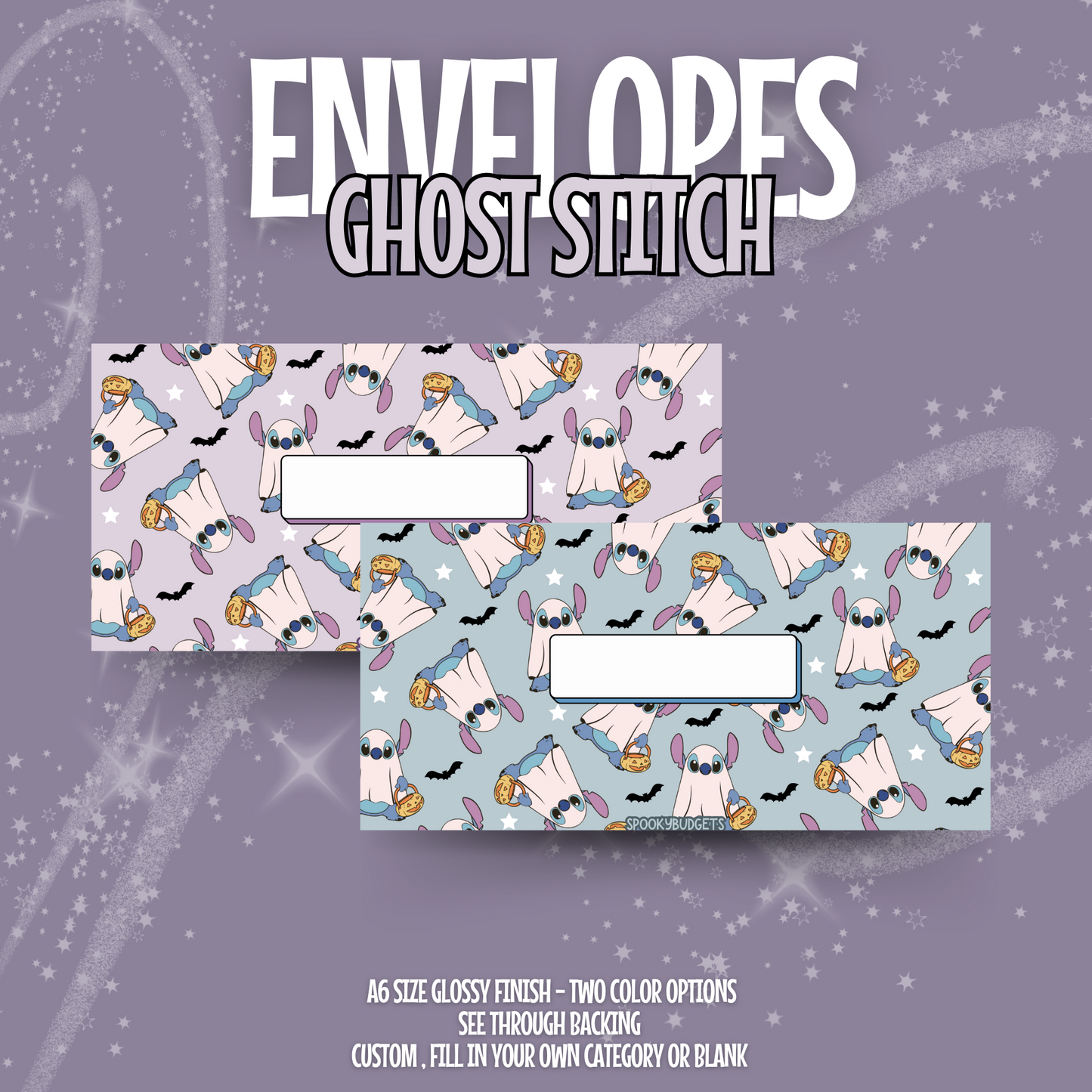 Ghost Stitch Cash Envelope A6 Laminated Custom Categories