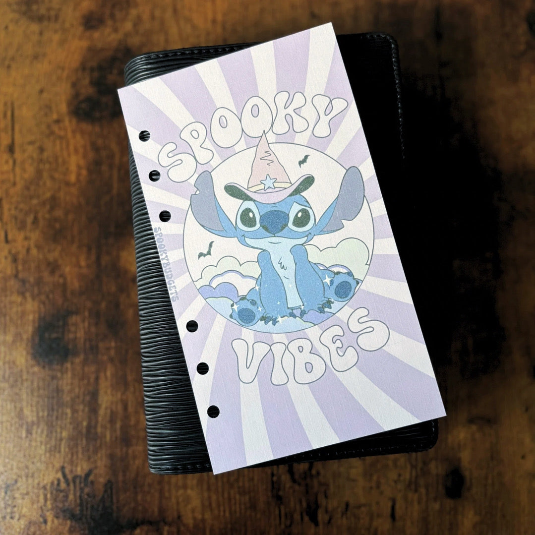 Spooky Vibes Stitch Linen A6 Binder Dashboard