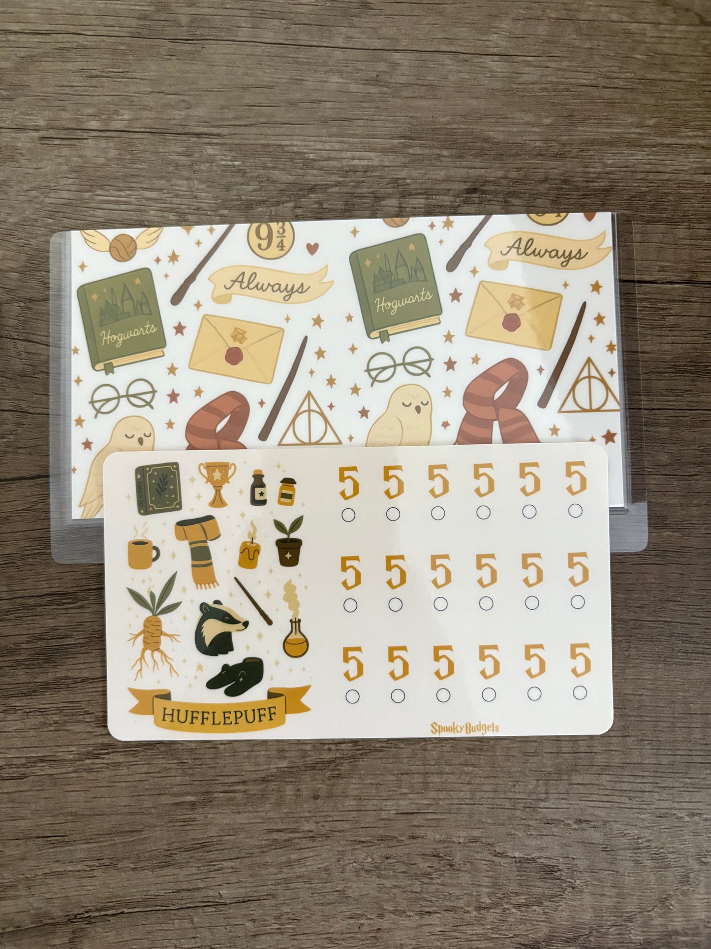 Wizards House Denomination Savings Challenge A6 Laminated w/ Envelope Add On