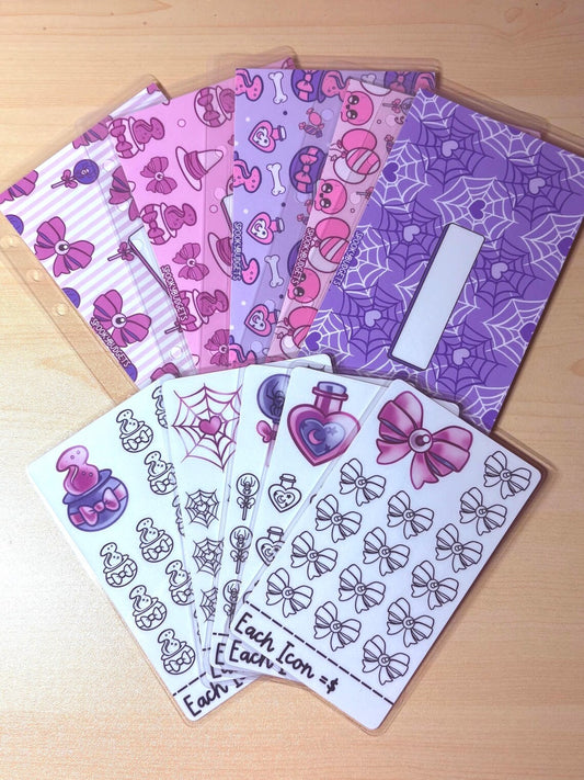 Pretty Halloween Cash Stuffing Set of 5 A6 Envelopes & Trackers