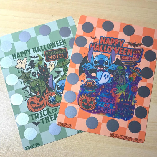 Halloween Motel Stitch Savings Challenge 5x7 A5 Laminated