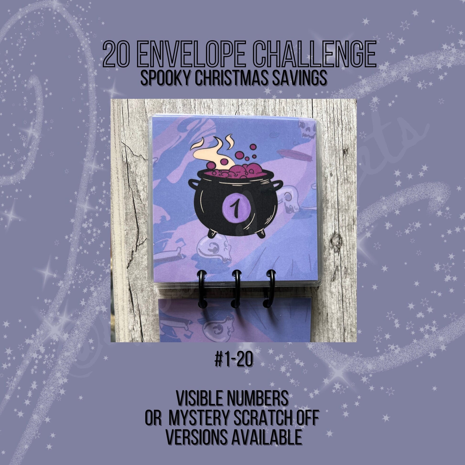 Spooky Christmas 20 Envelope Savings Challenge Cauldron Mini Binder