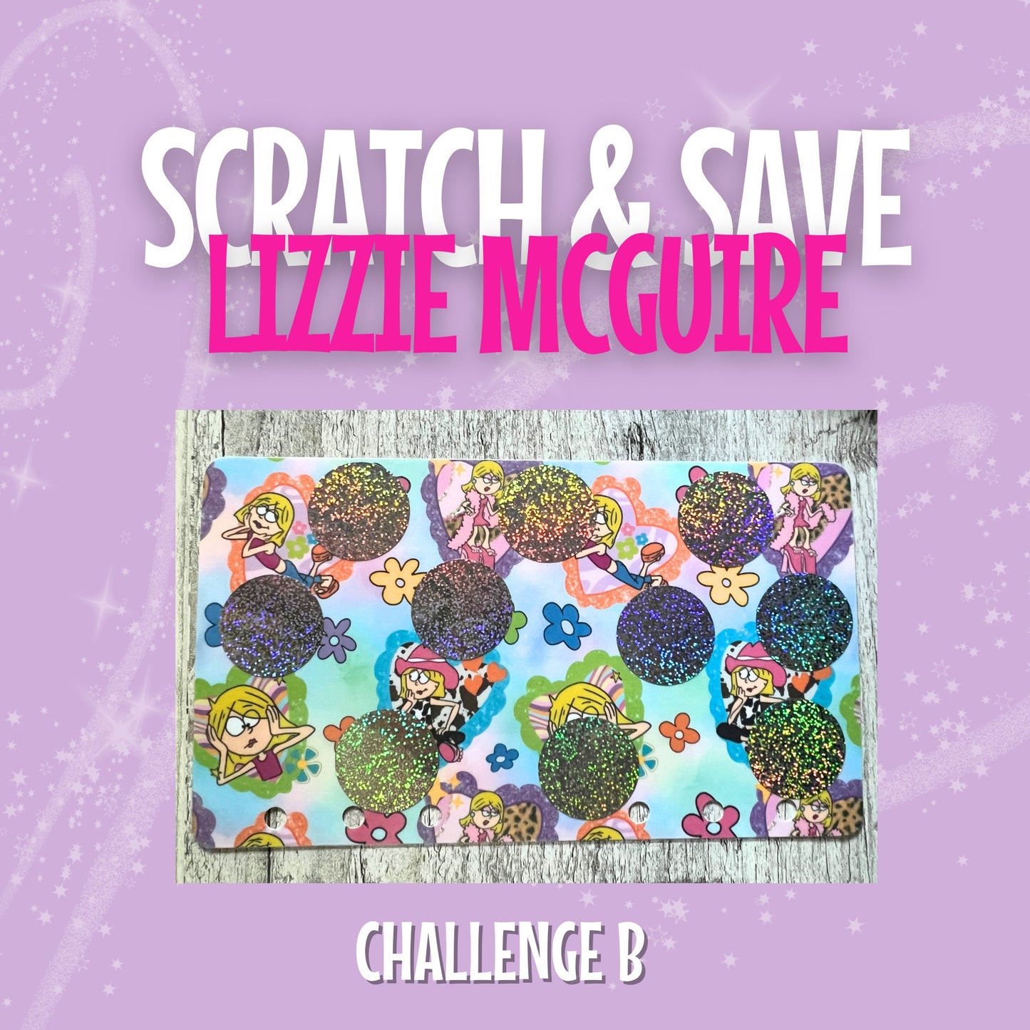 Lizzie Scratch & Save Laminated Challenge A6 A5 65 or 100 Total Savings 2000s nostalgia