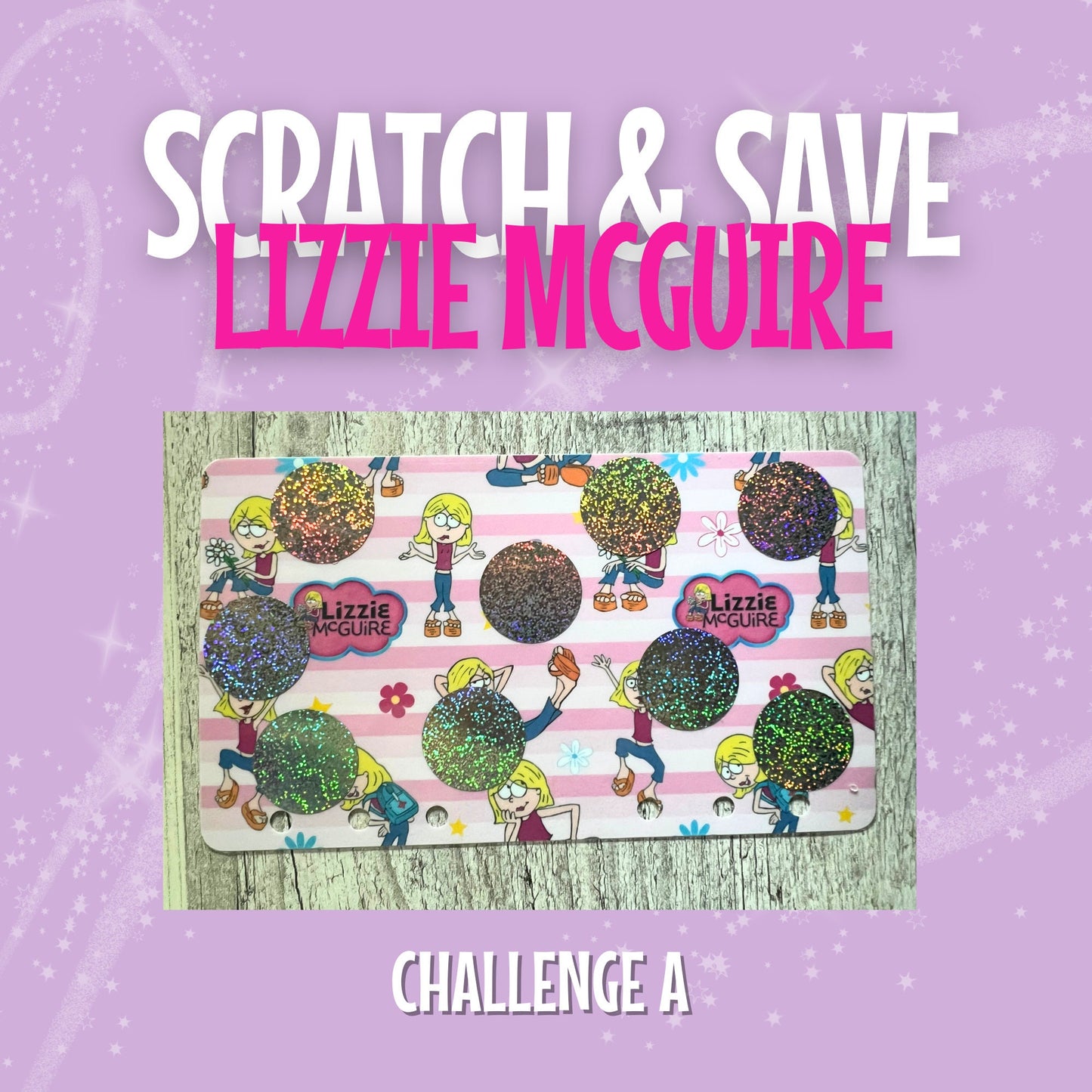 Lizzie Scratch & Save Laminated Challenge A6 A5 65 or 100 Total Savings 2000s nostalgia