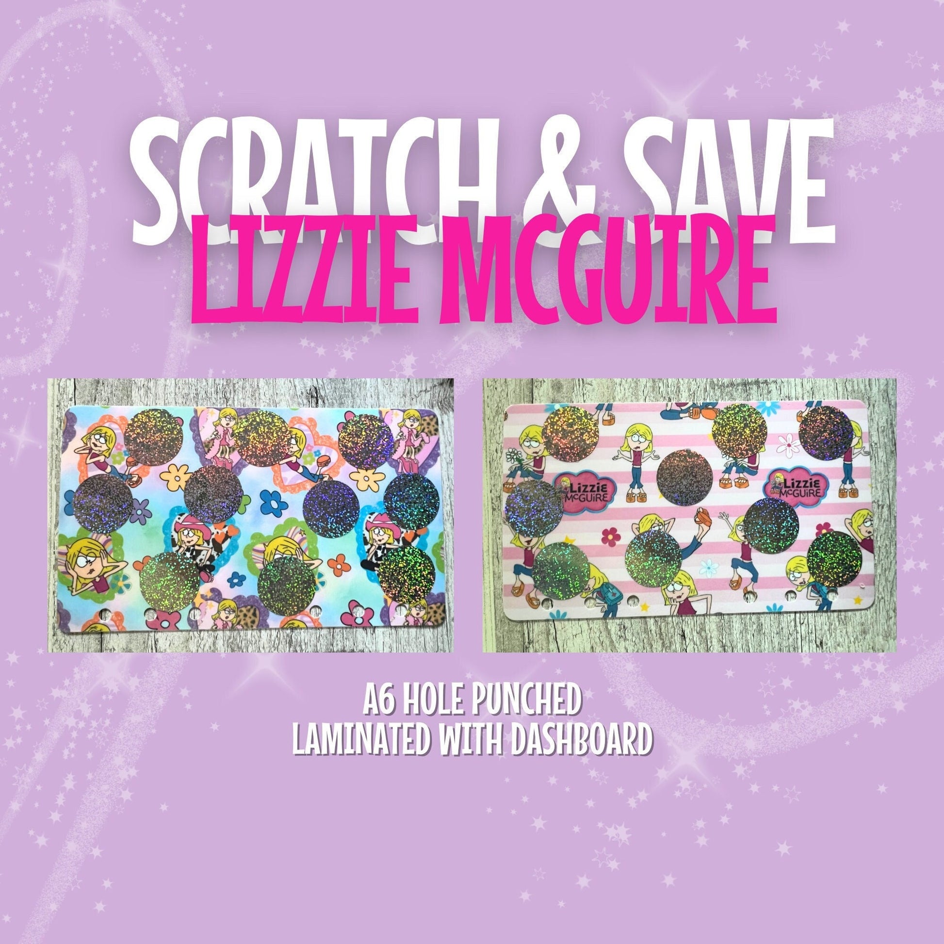 Lizzie Scratch & Save Laminated Challenge A6 A5 65 or 100 Total Savings 2000s nostalgia