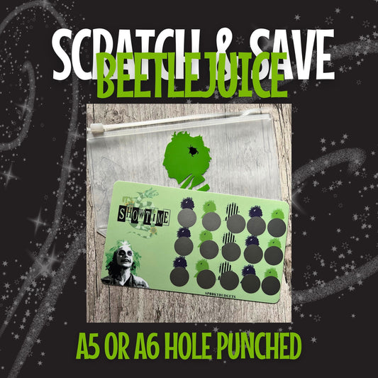 Its Showtime!! Scratch & Save Challenge 65 Dollar Savings Laminated A6 A5