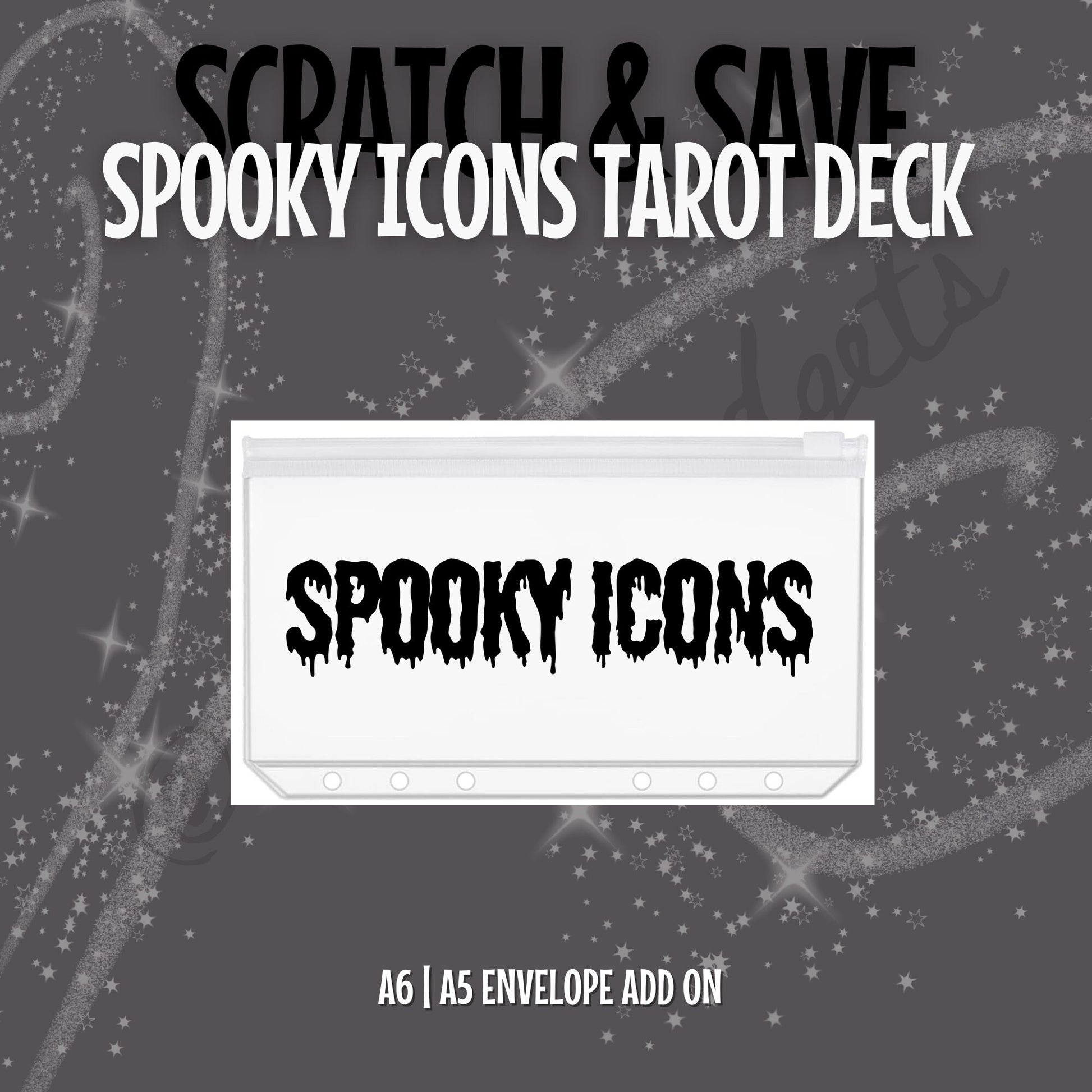 Spooky Icons Tarot Scratch Off Savings Laminated Card Deck Set of 13