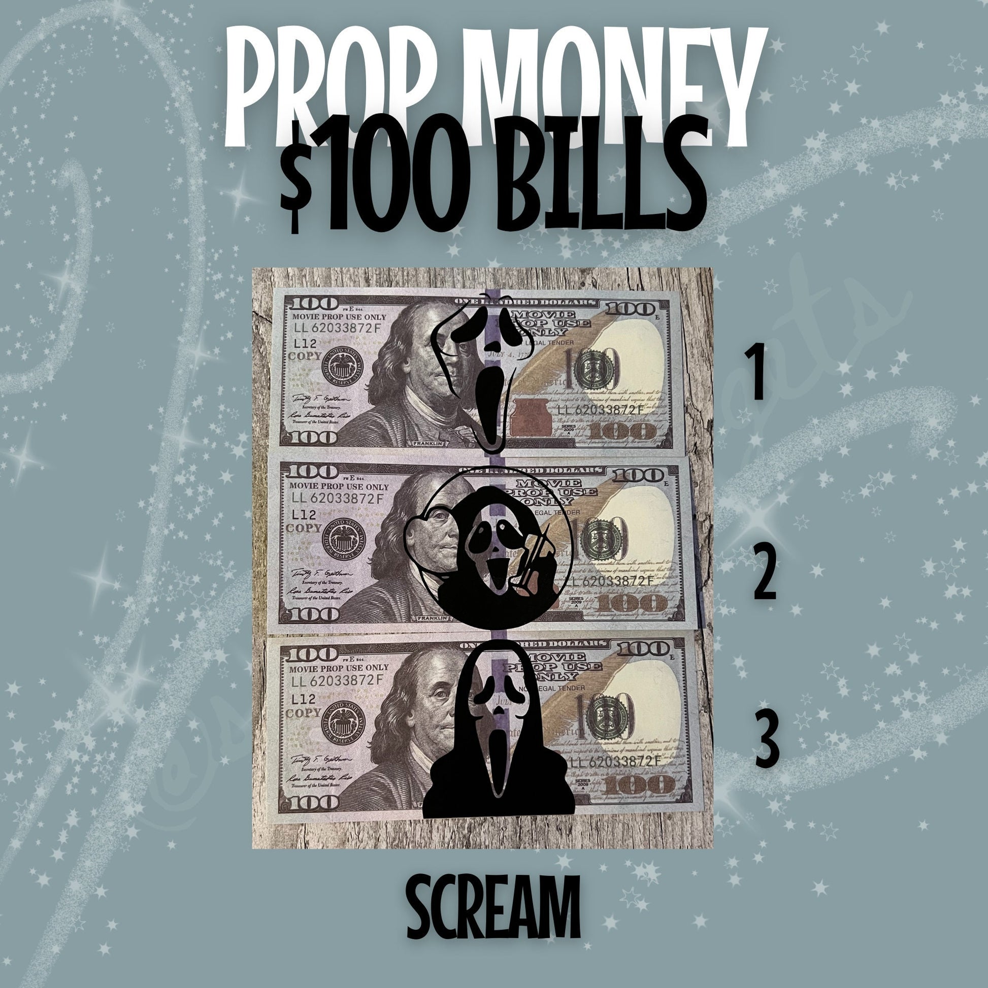 Prop Money 100 Bill Vinyl Art