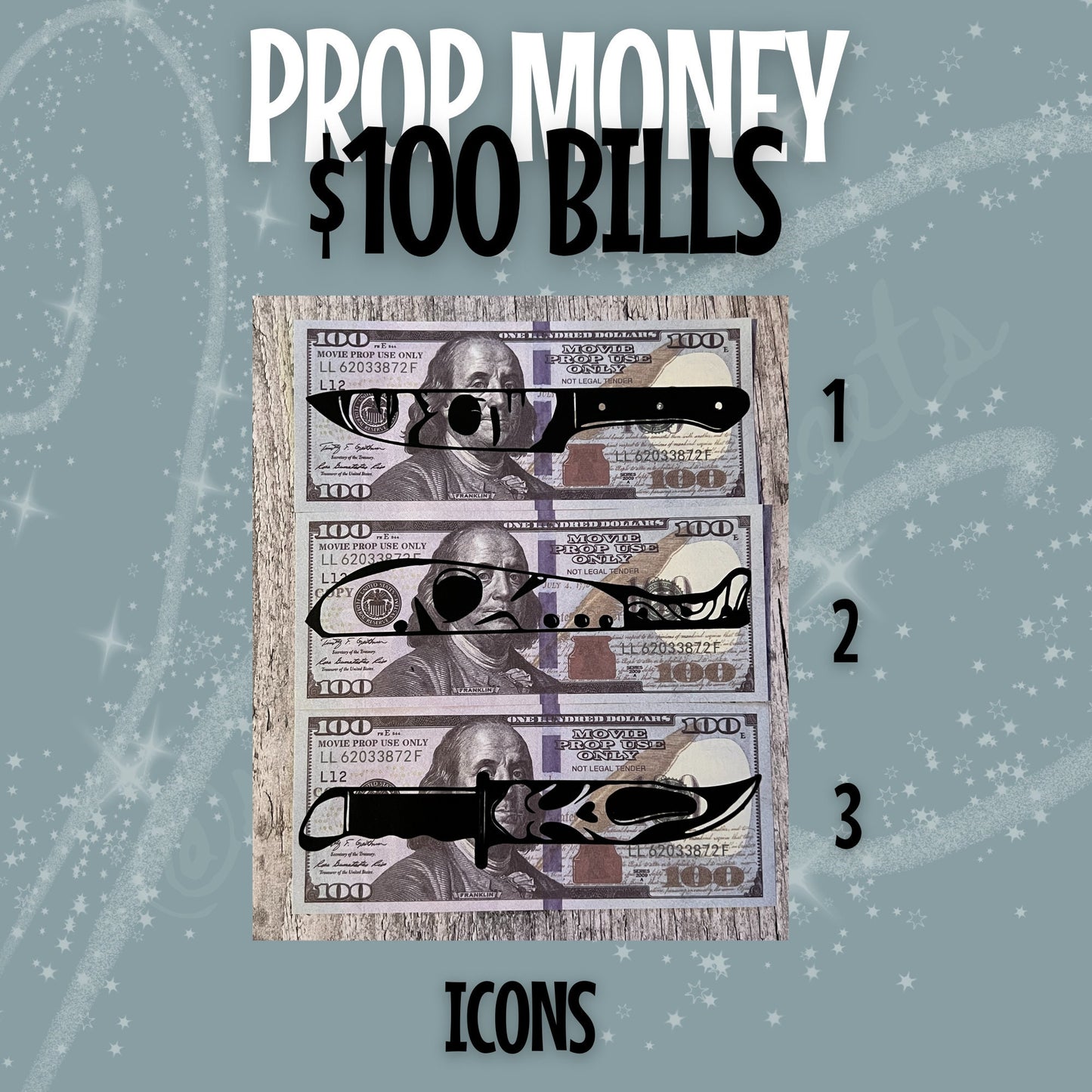 Prop Money 100 Bill Vinyl Art