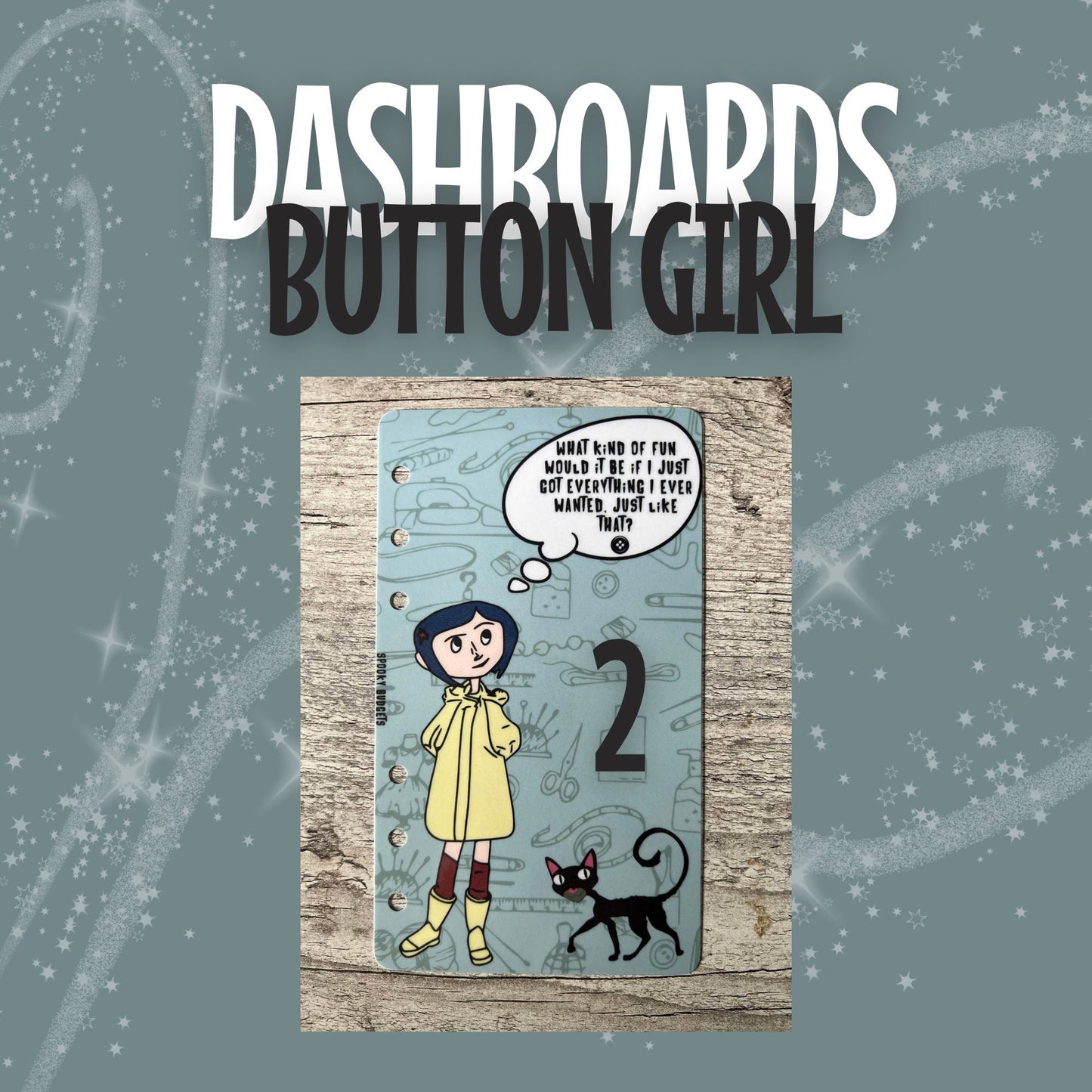 Button Girl A6 Binder Dashboards Laminated w/ Various Quotes