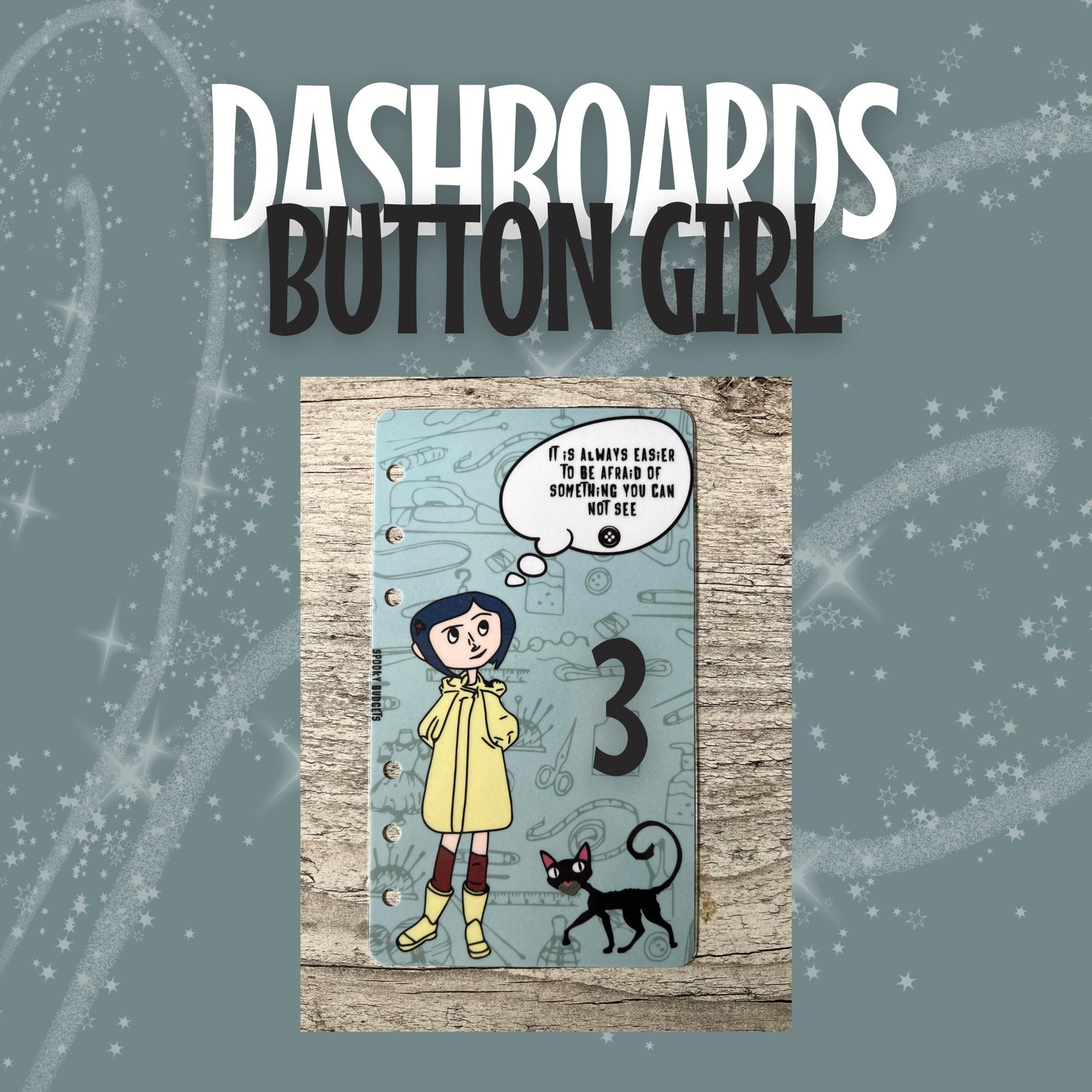 Button Girl A6 Binder Dashboards Laminated w/ Various Quotes