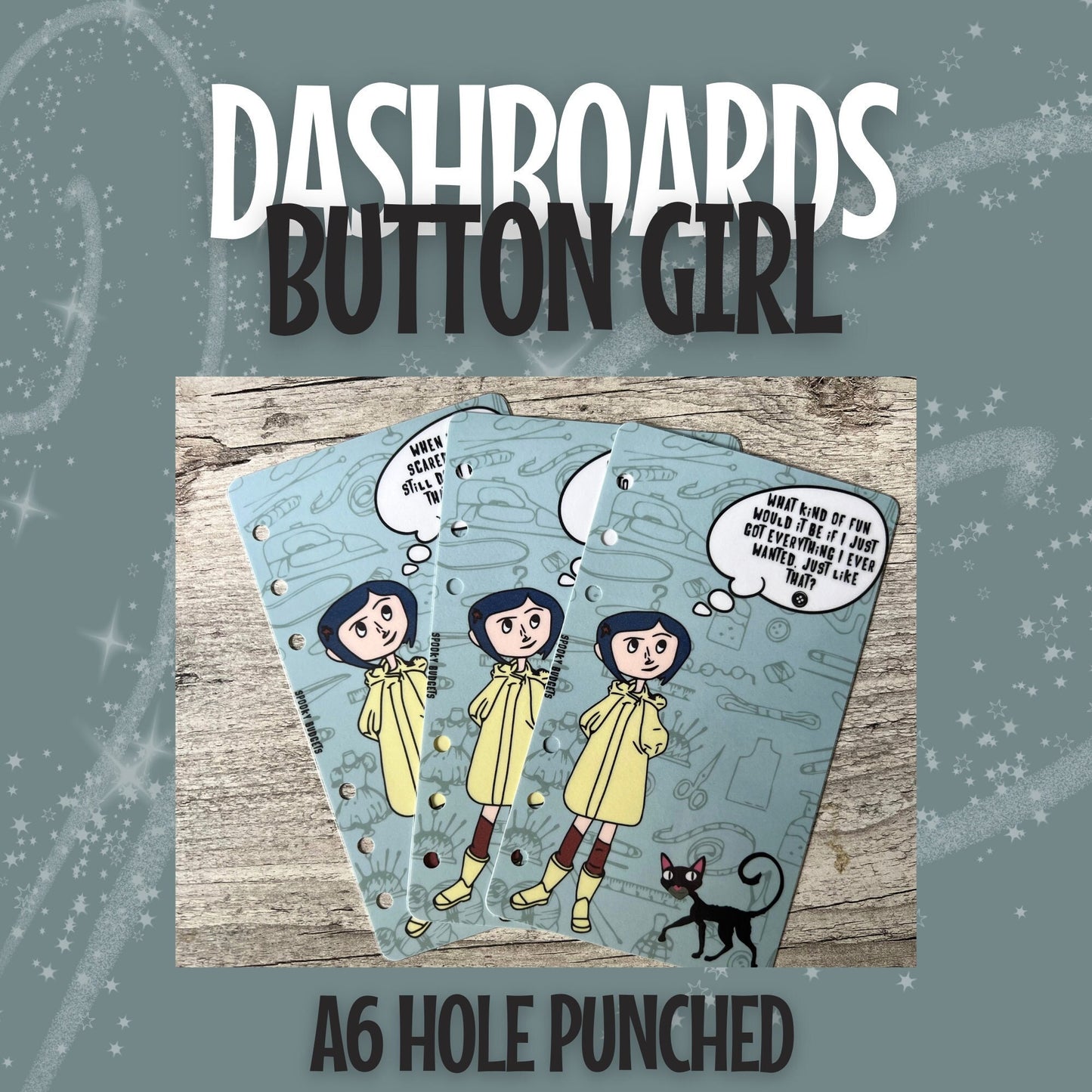 Button Girl A6 Binder Dashboards Laminated w/ Various Quotes