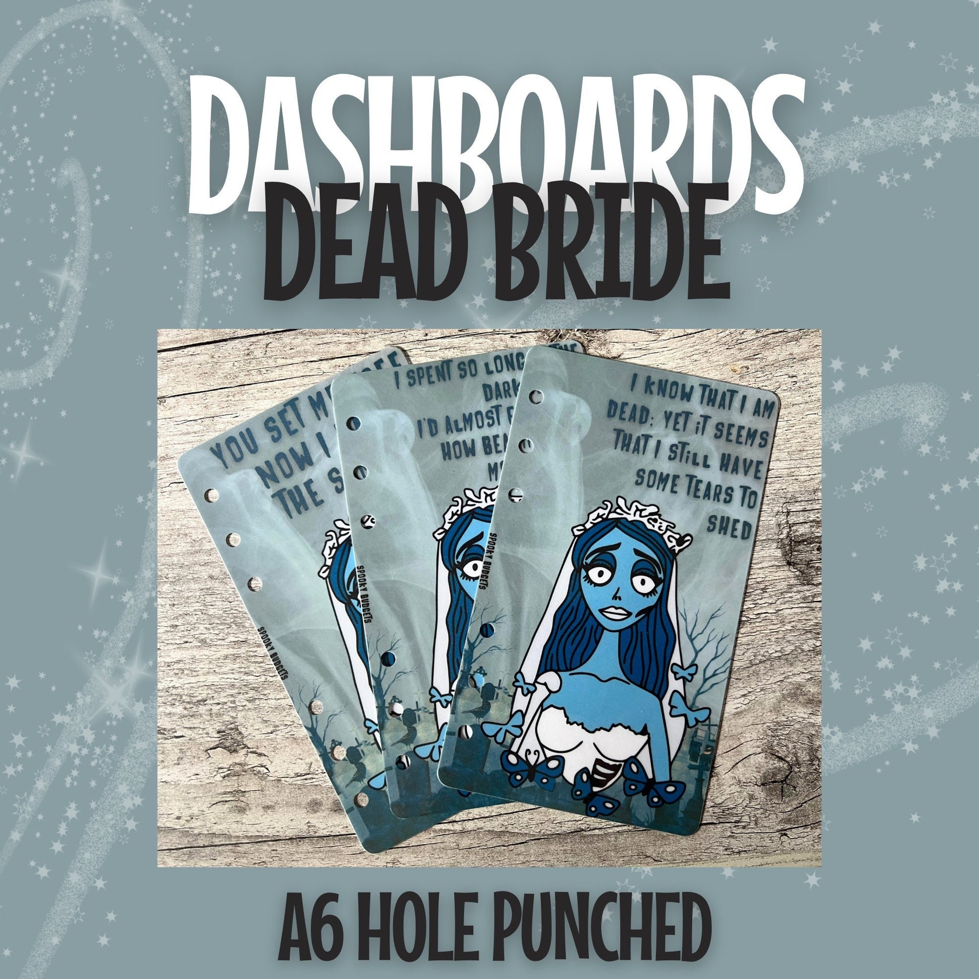 Dead Bride A6 Binder Dashboards Laminated w/ Various Quotes