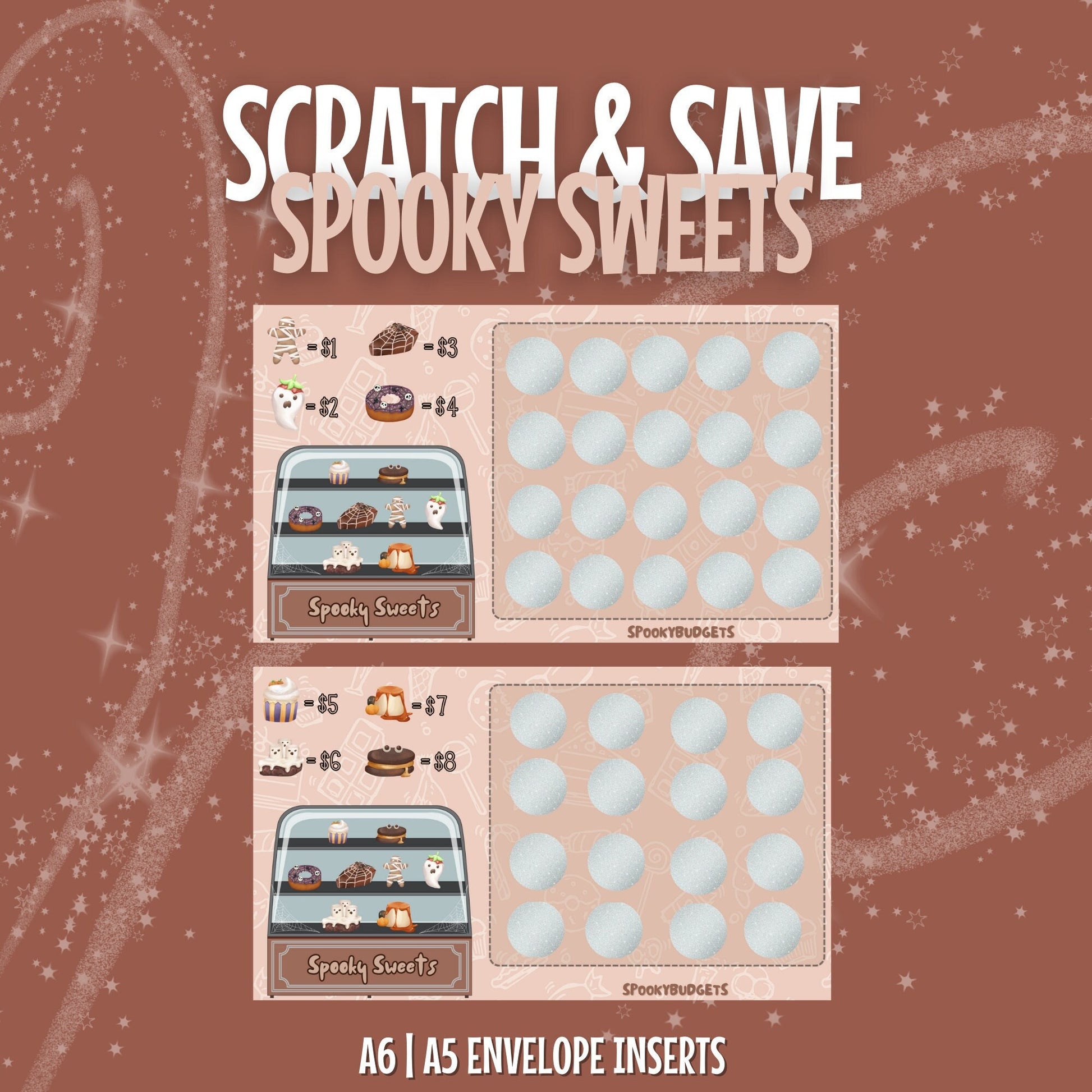 Spooky Sweets Scratch & Save Laminated Challenge A6 A5