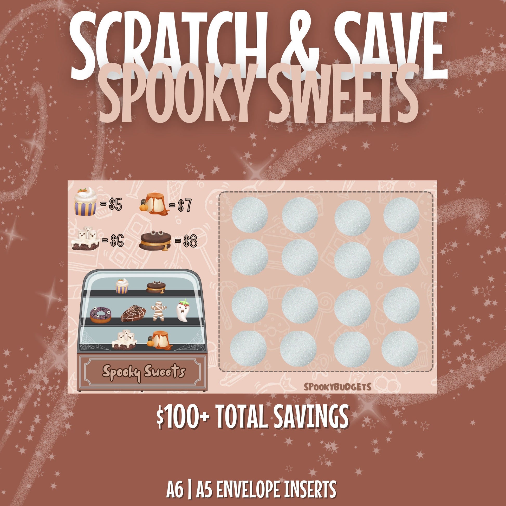 Spooky Sweets Scratch & Save Laminated Challenge A6 A5