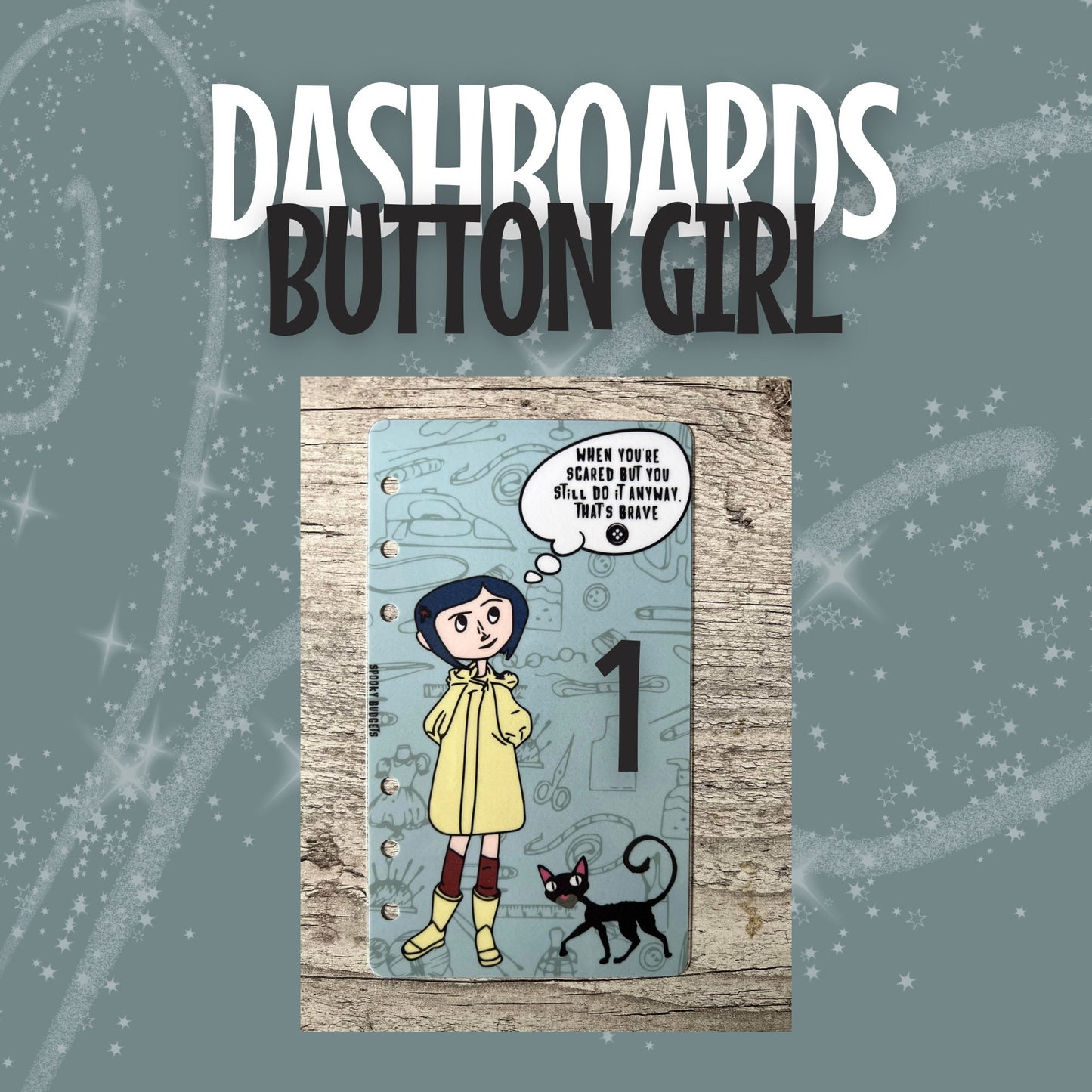 Button Girl A6 Binder Dashboards Laminated w/ Various Quotes