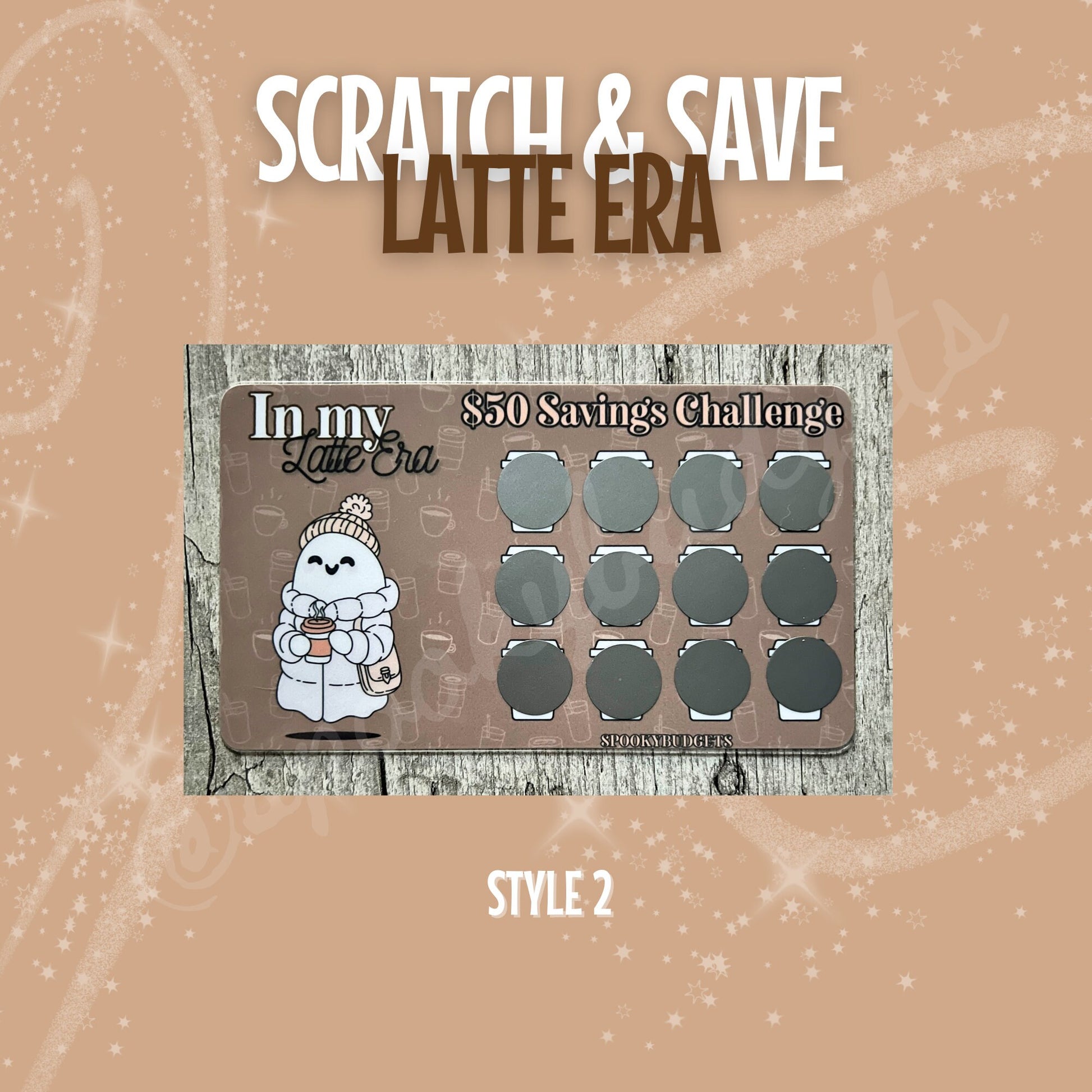 In My Latte Era Scratch & Save Cash Savings Challenge A6 A5 Laminated